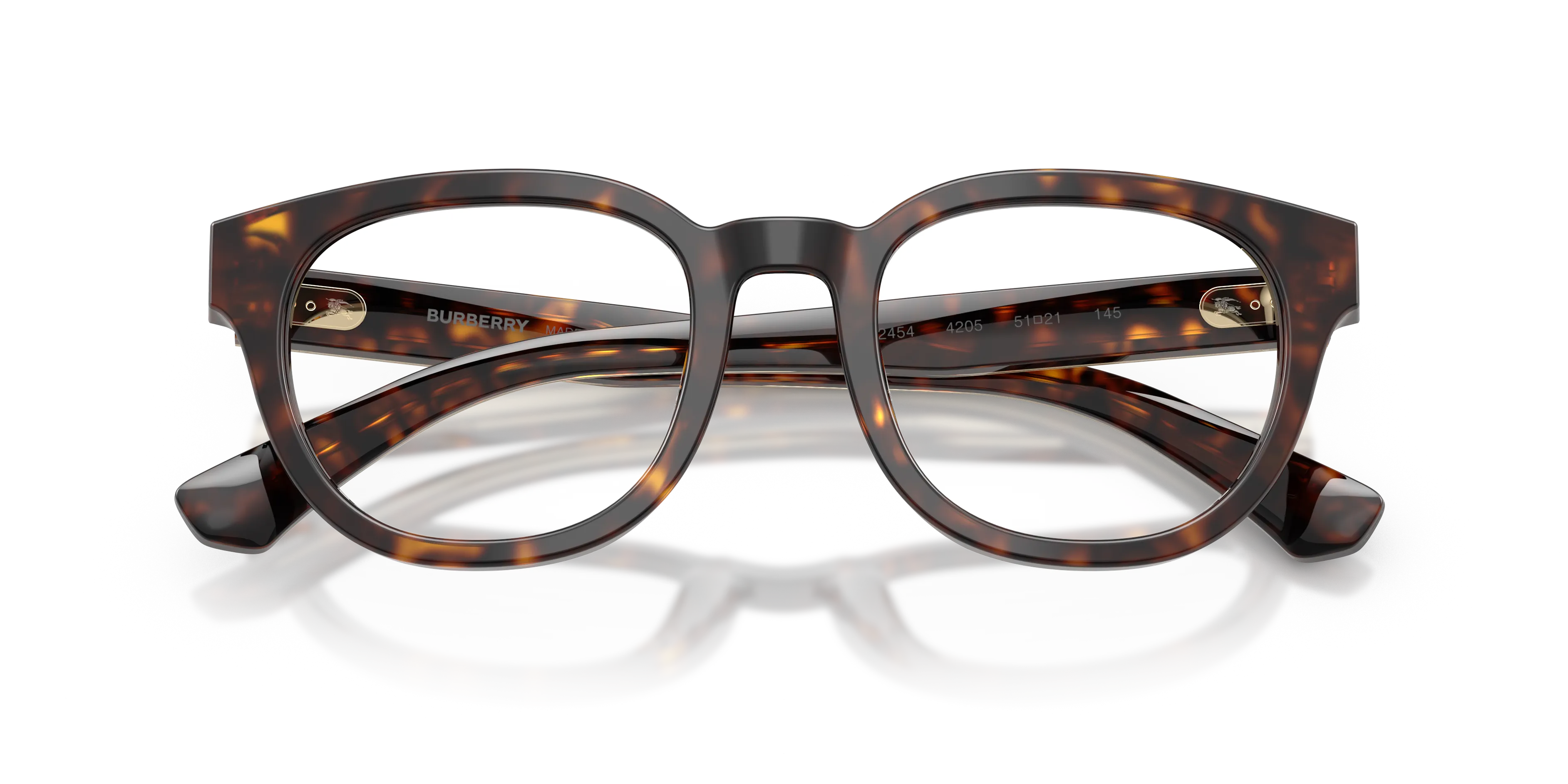 Burberry BE2454 4205 Montature da vista Acetato Marrone Trasparente Rotonda Normale - immagine 2