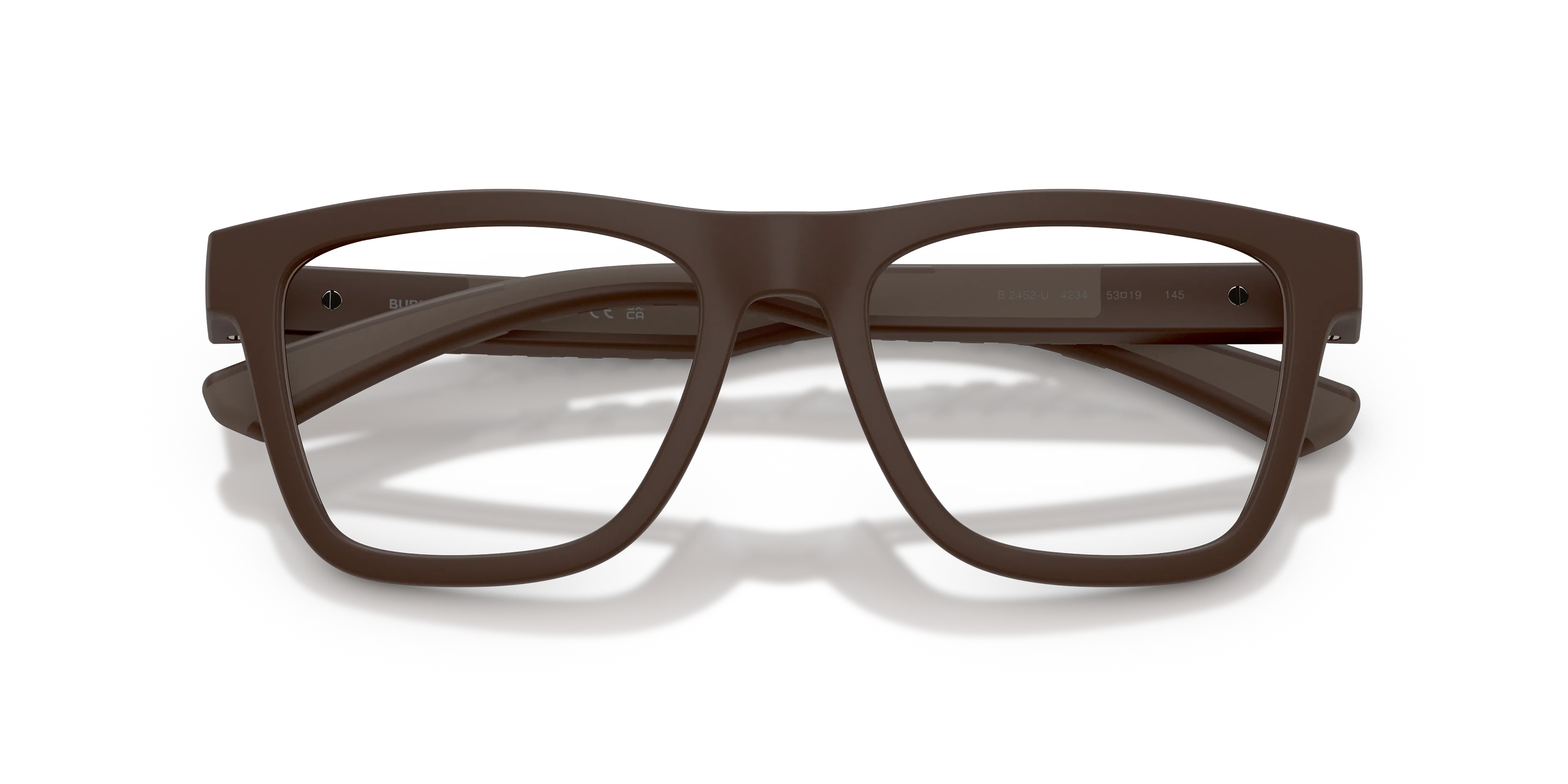 Burberry BE2452U 4234 Montature da vista Iniettato Marrone Trasparente Squadrata Normale - immagine 2