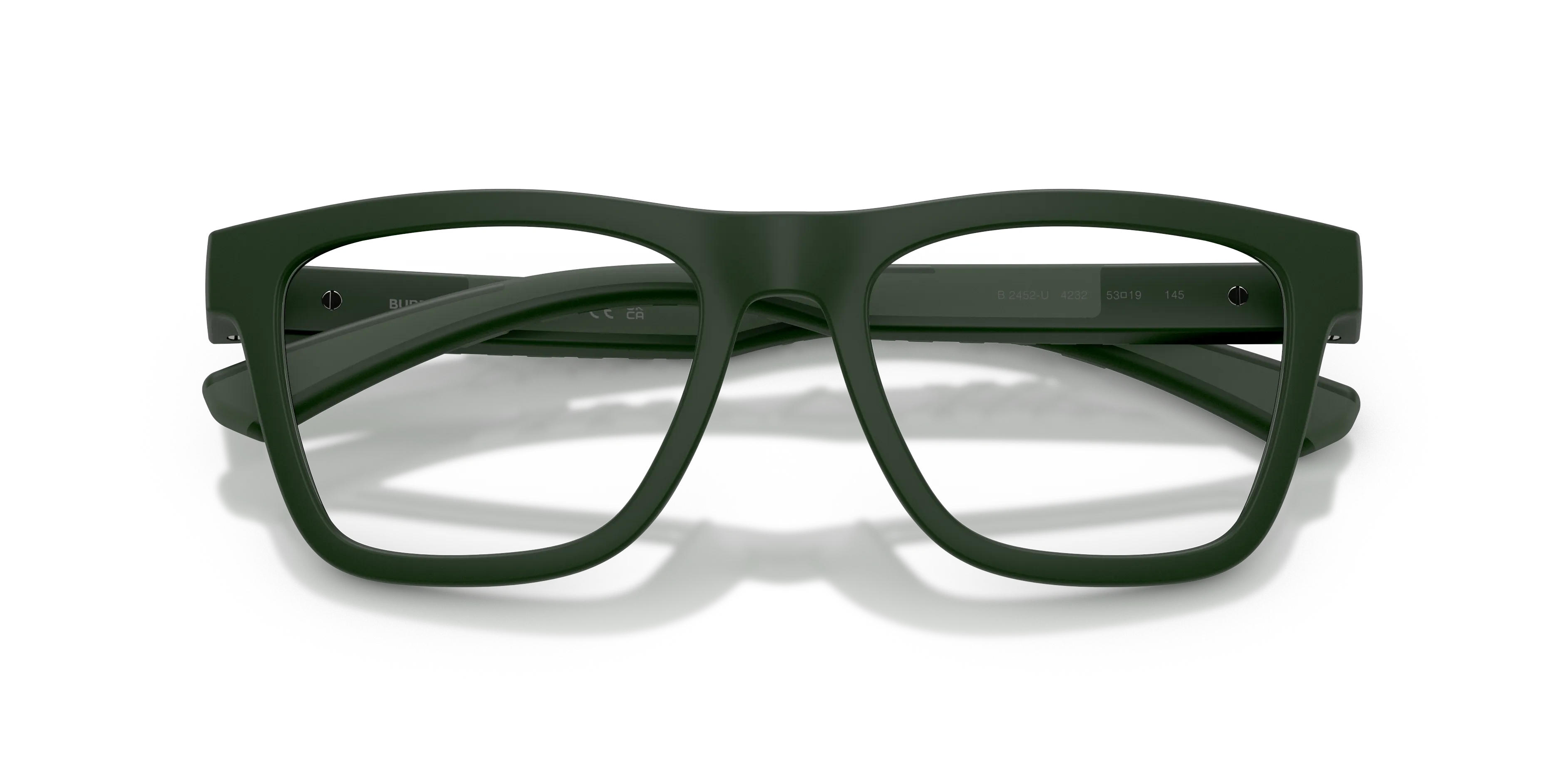 Burberry BE2452U 4232 Montature da vista Iniettato Verde Trasparente Squadrata Normale - immagine 2