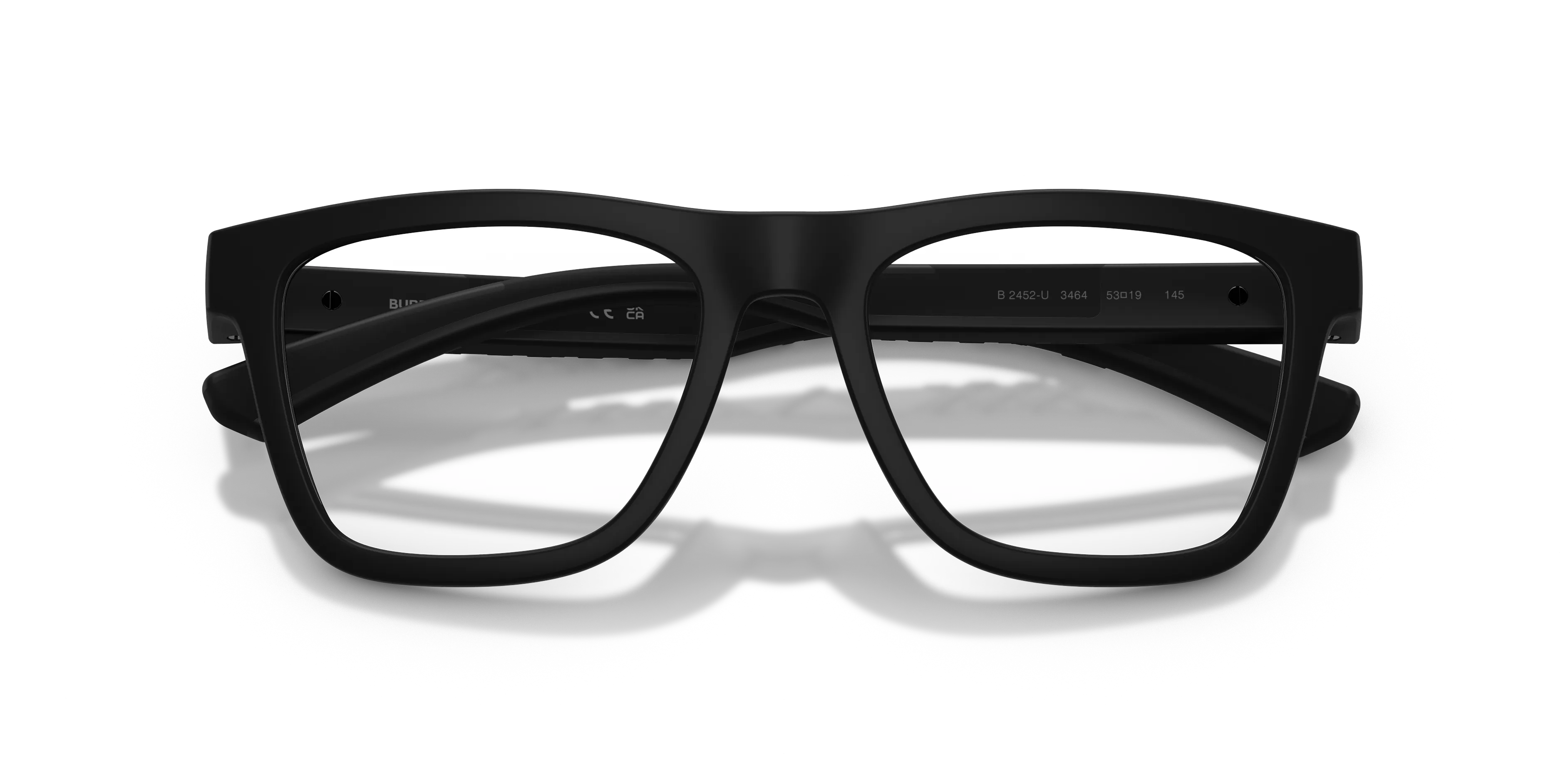 Burberry BE2452U 3464 Montature da vista Iniettato Nero Trasparente Squadrata Normale - immagine 2