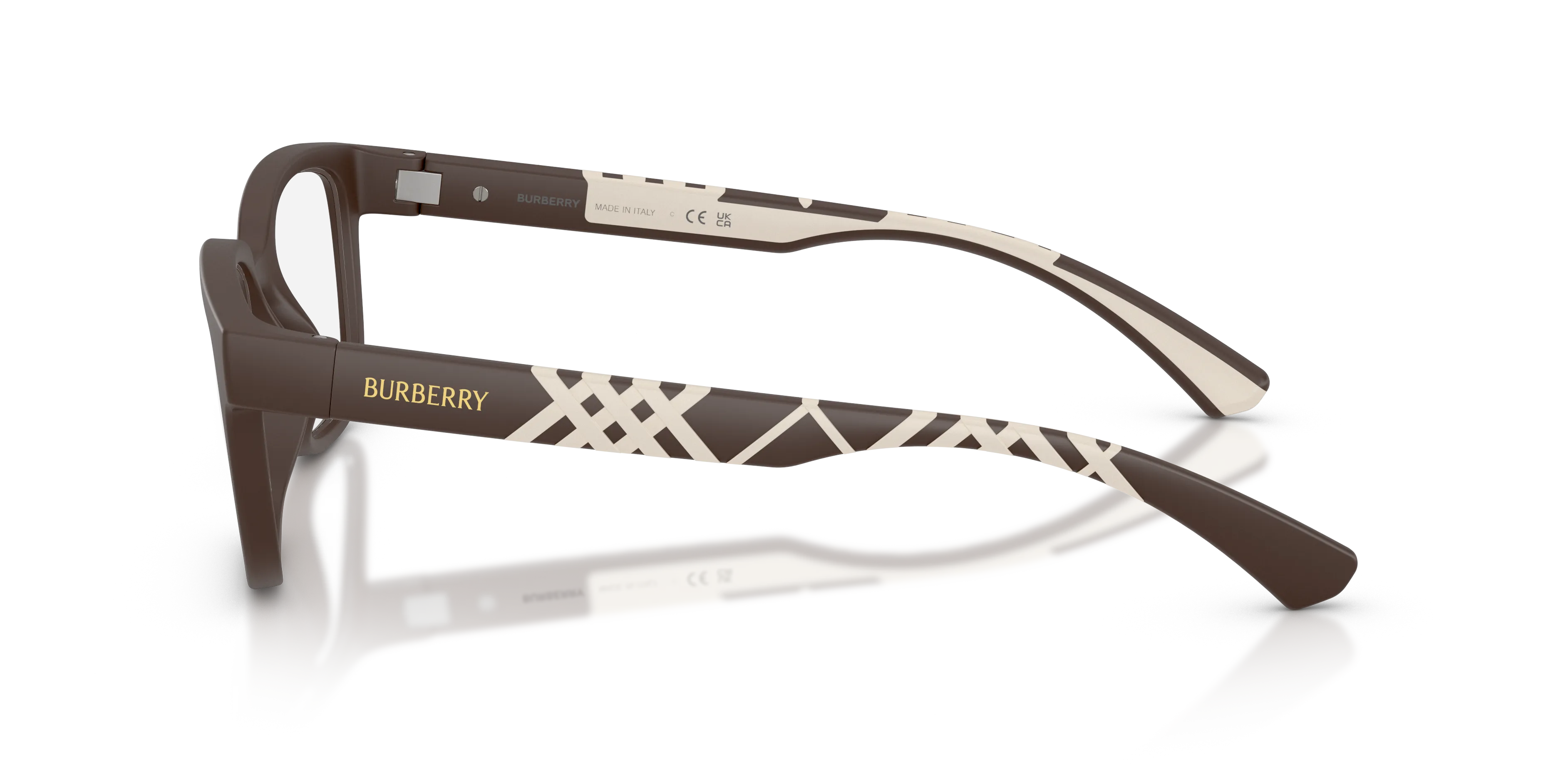 Burberry BE2451U 4234 Montature da vista Iniettato Marrone Trasparente Squadrata Normale - immagine 4