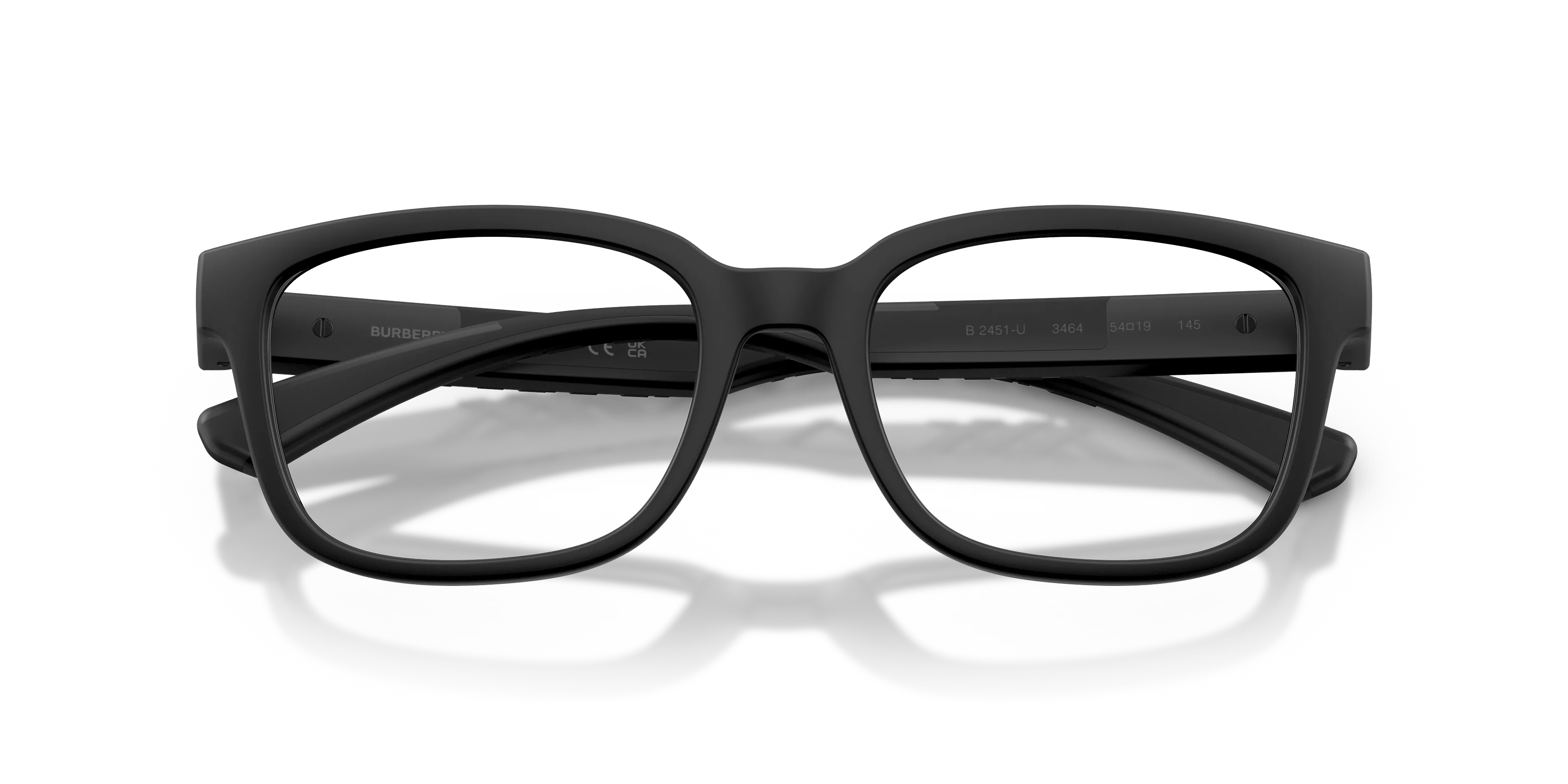 Burberry BE2451U 3464 Montature da vista Iniettato Nero Trasparente Squadrata Normale - immagine 2