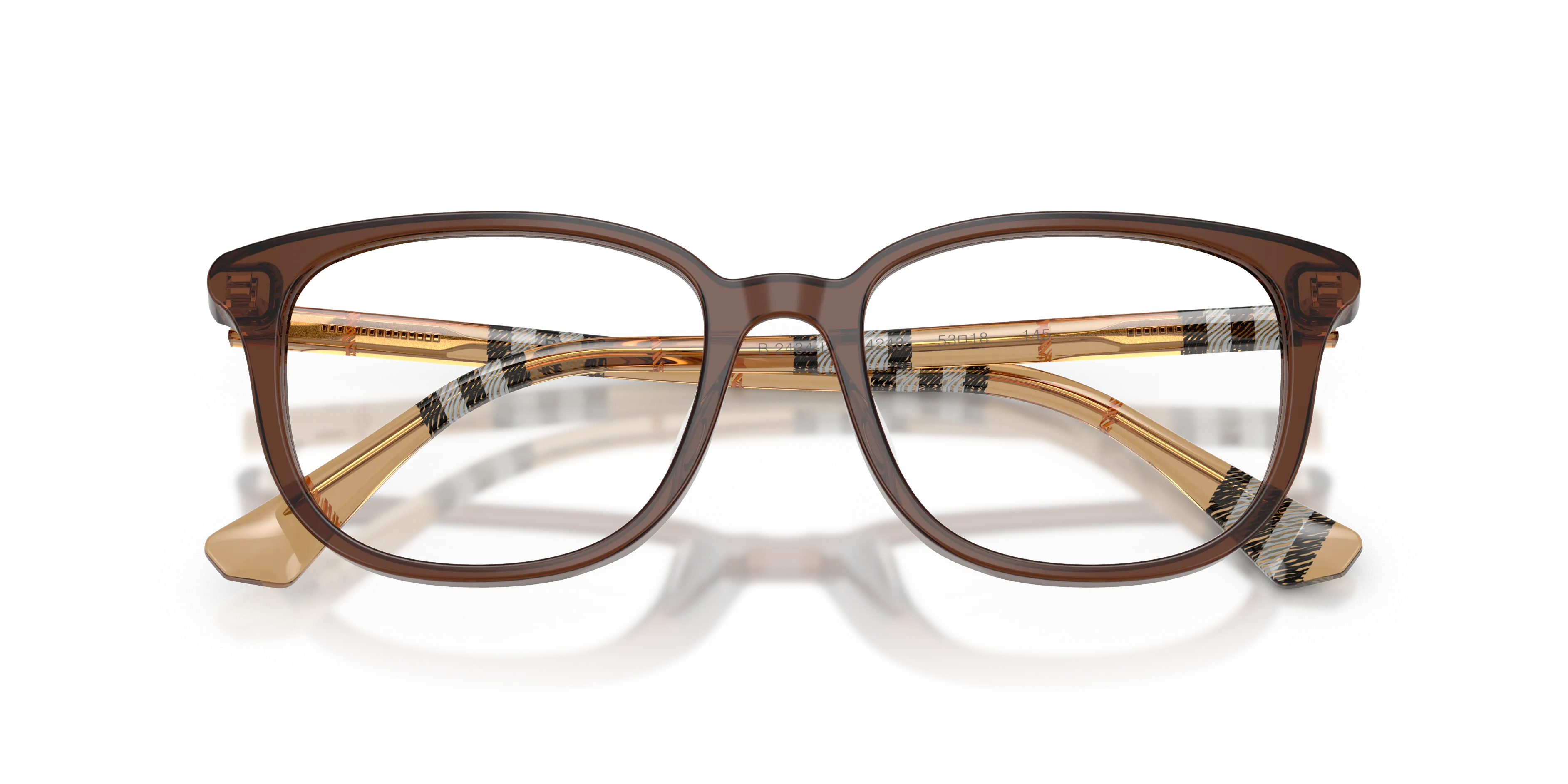 Burberry BE2434D 4243 Montature da vista Acetato Marrone Trasparente Squadrata Normale - immagine 2