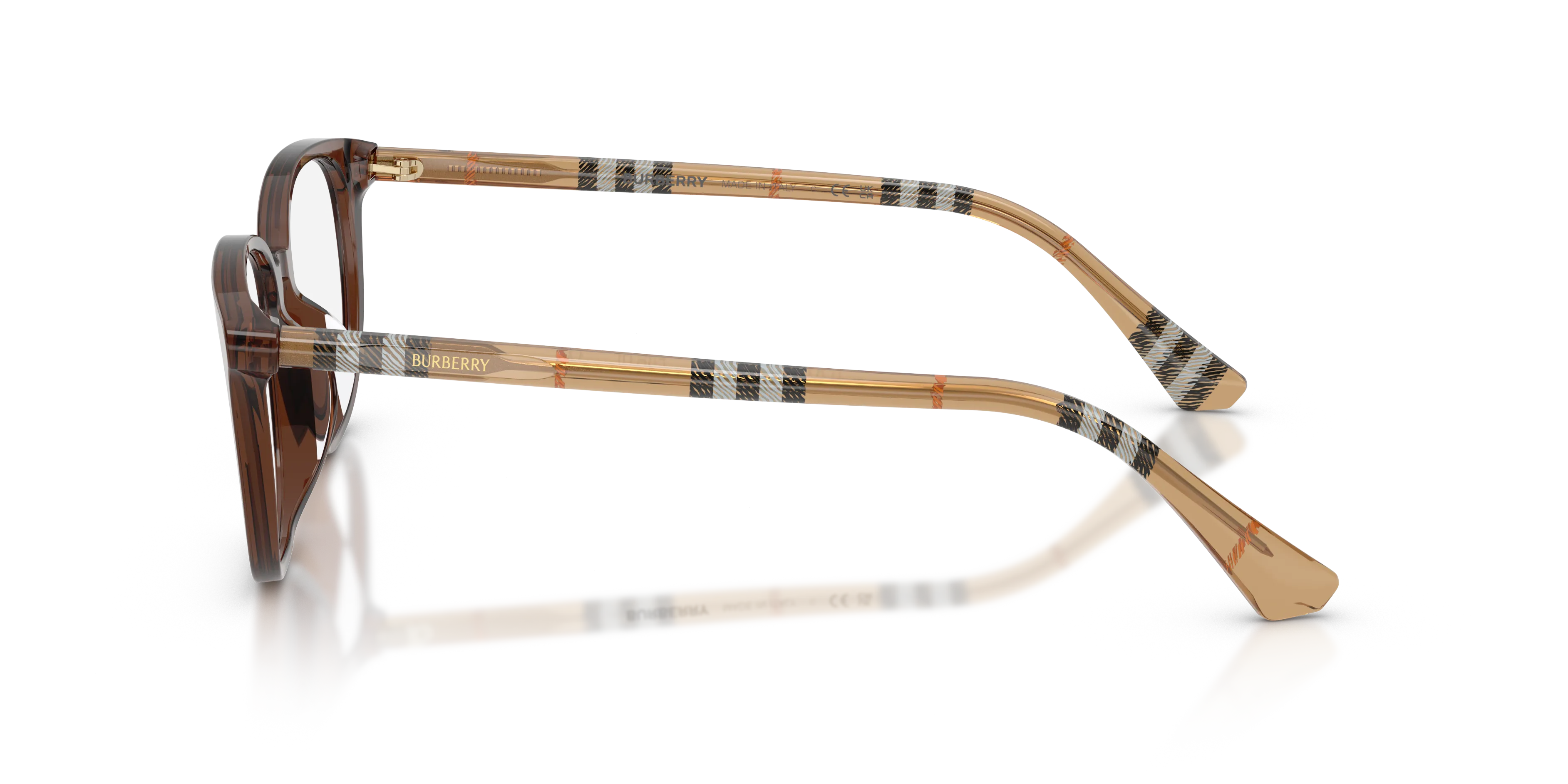 Burberry BE2434D 4243 Montature da vista Acetato Marrone Trasparente Squadrata Normale - immagine 4