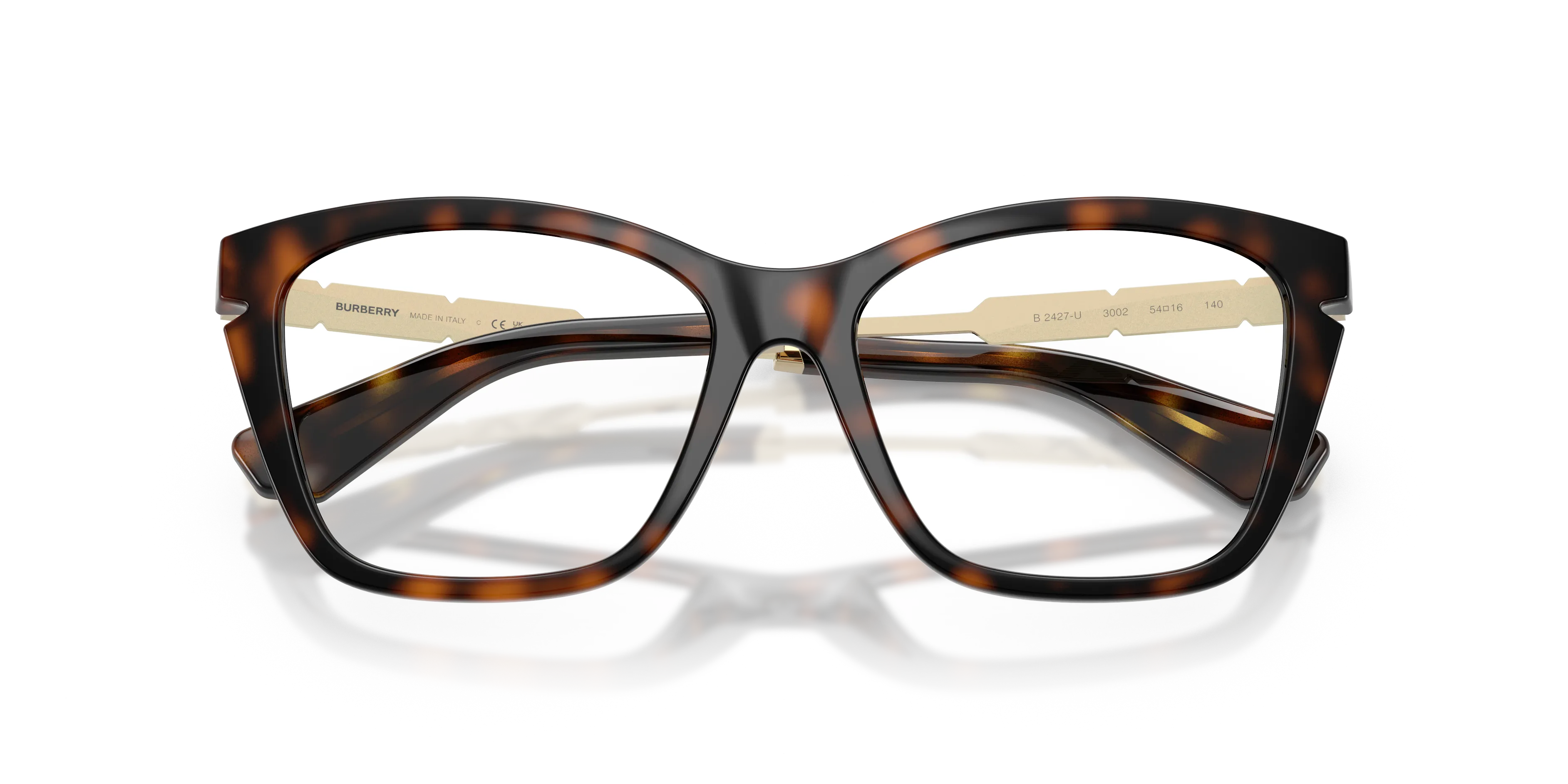 Burberry BE2427U 3002 Montature da vista Iniettato Marrone Trasparente Cat Eye Normale - immagine 2