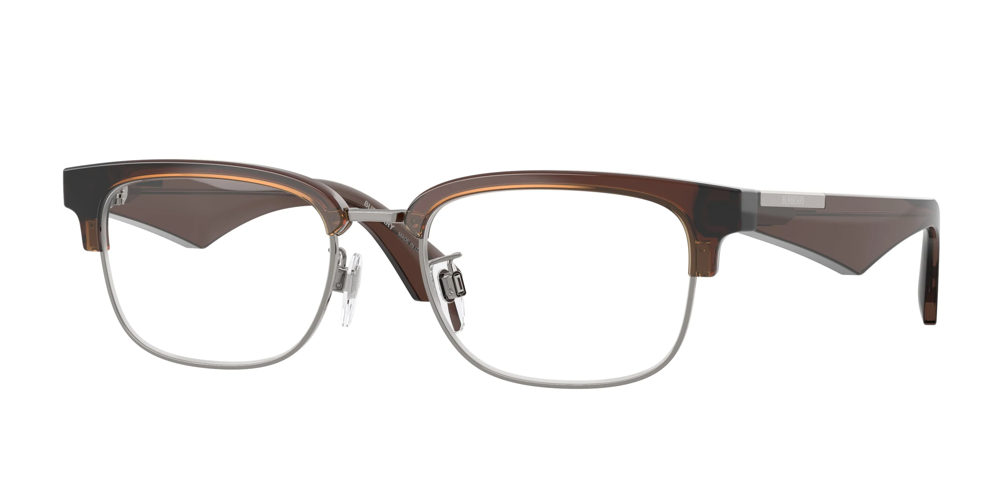 Burberry BE2424D 4245 Montature da vista Iniettato Marrone Trasparente Squadrata Normale - immagine 1