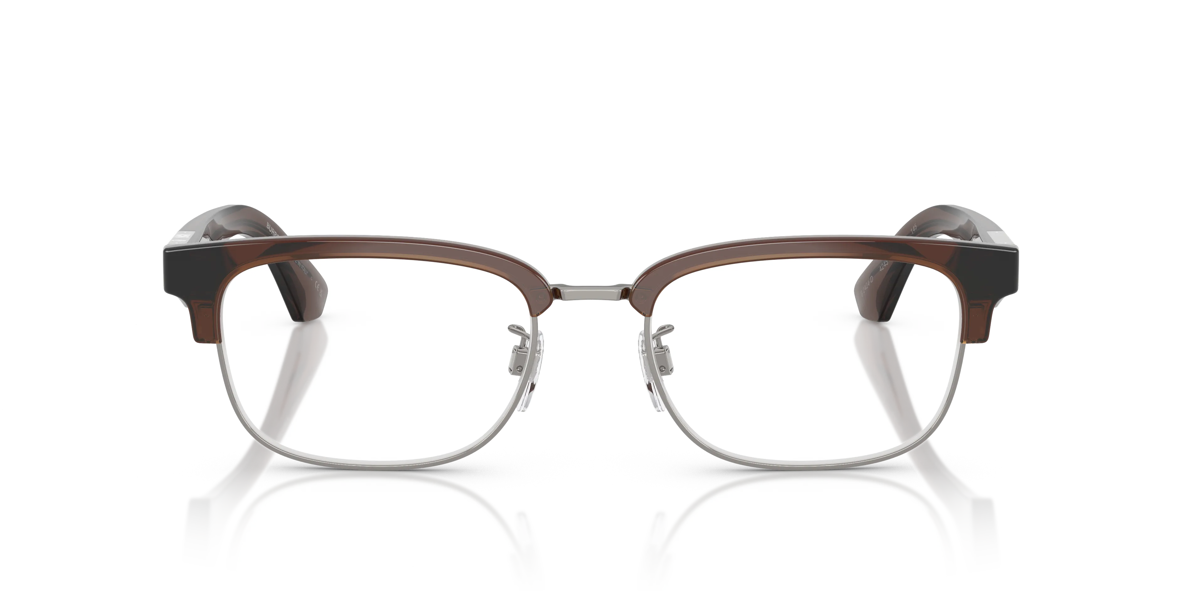 Burberry BE2424D 4245 Montature da vista Iniettato Marrone Trasparente Squadrata Normale - immagine 3