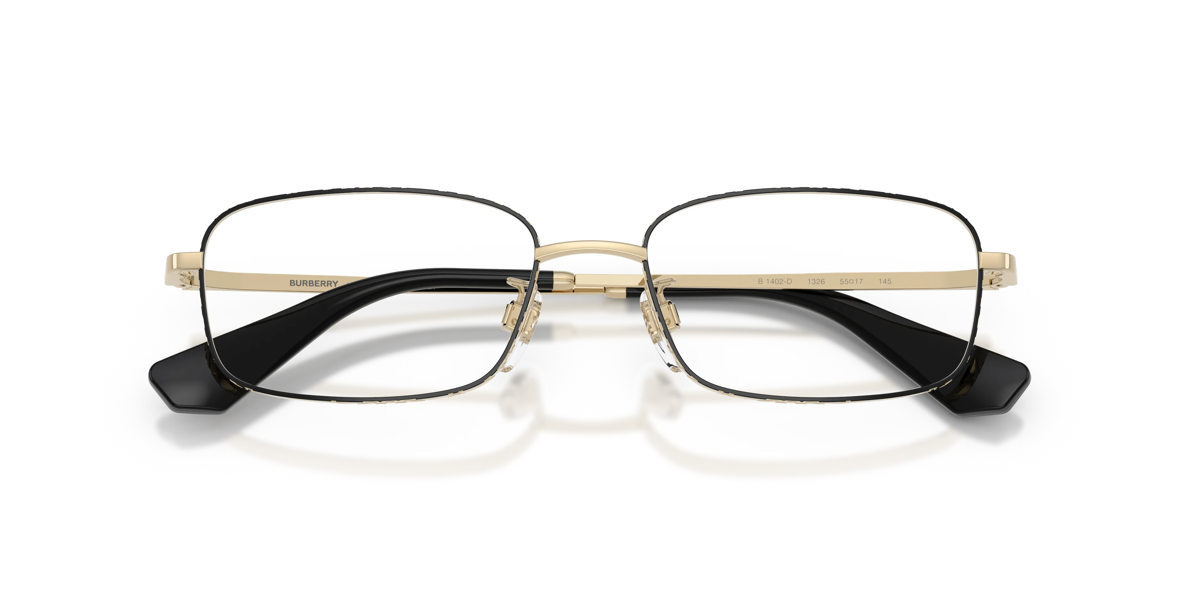 Burberry BE1402D 1326 Montature da vista Metallo Nero Trasparente Squadrata Normale - immagine 2
