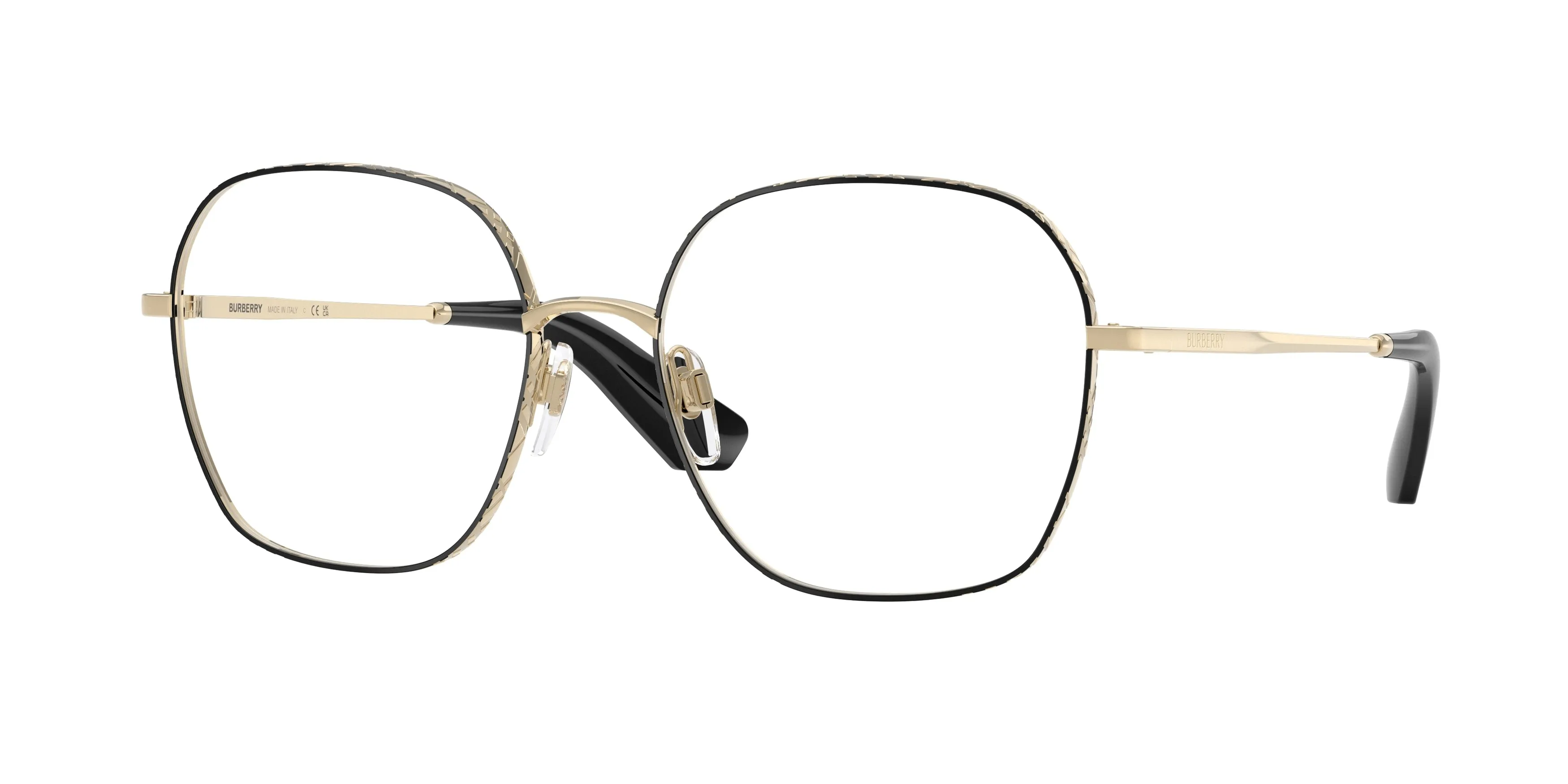 Burberry BE1399 1326 Montature da vista Metallo Nero Trasparente Squadrata Normale - immagine 1