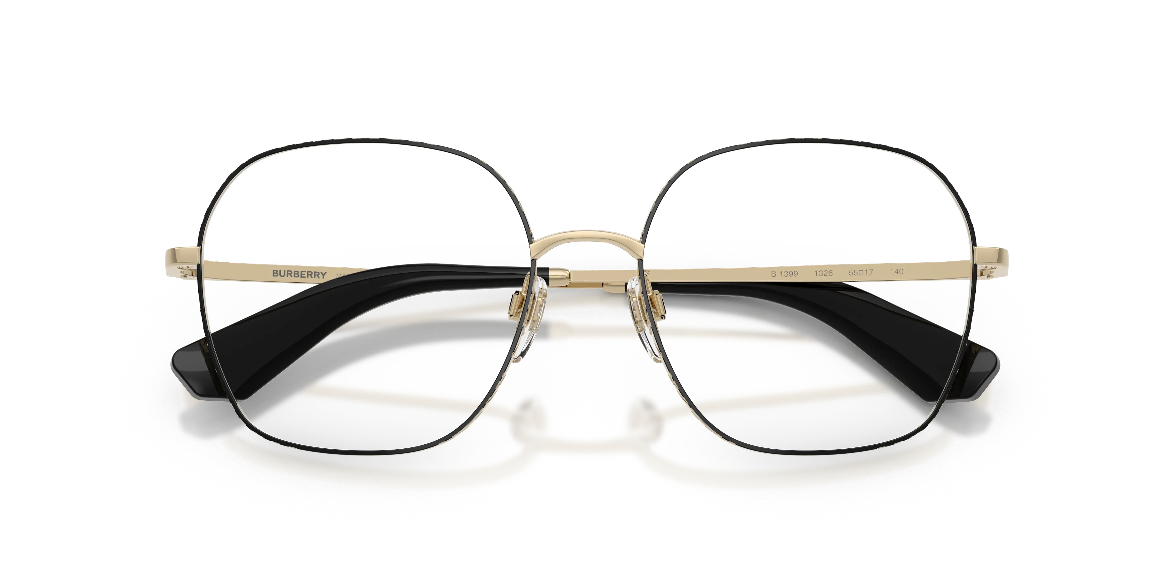 Burberry BE1399 1326 Montature da vista Metallo Nero Trasparente Squadrata Normale - immagine 2