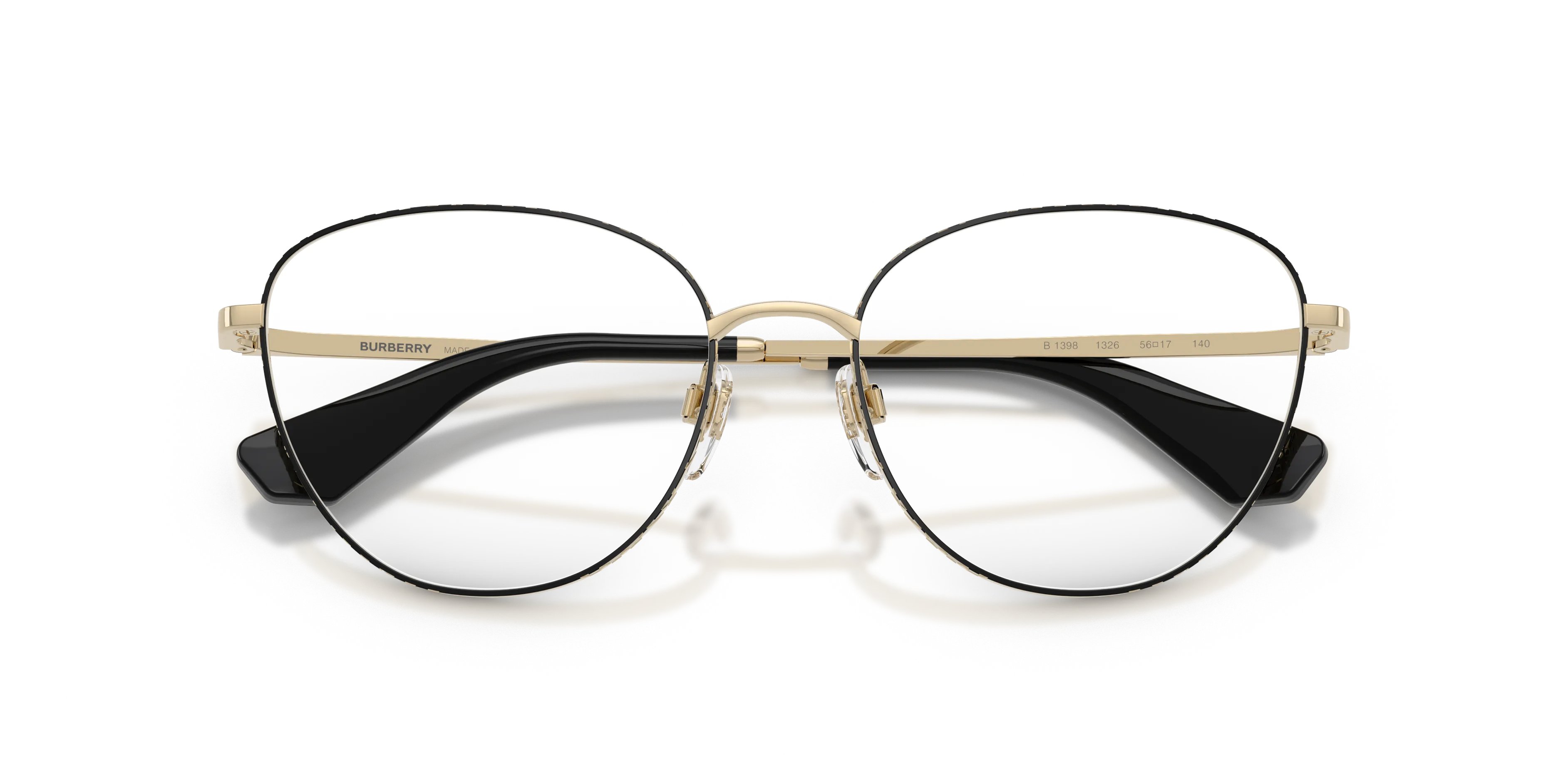 Burberry BE1398 1326 Montature da vista Metallo Nero Trasparente Cat Eye Normale - immagine 2