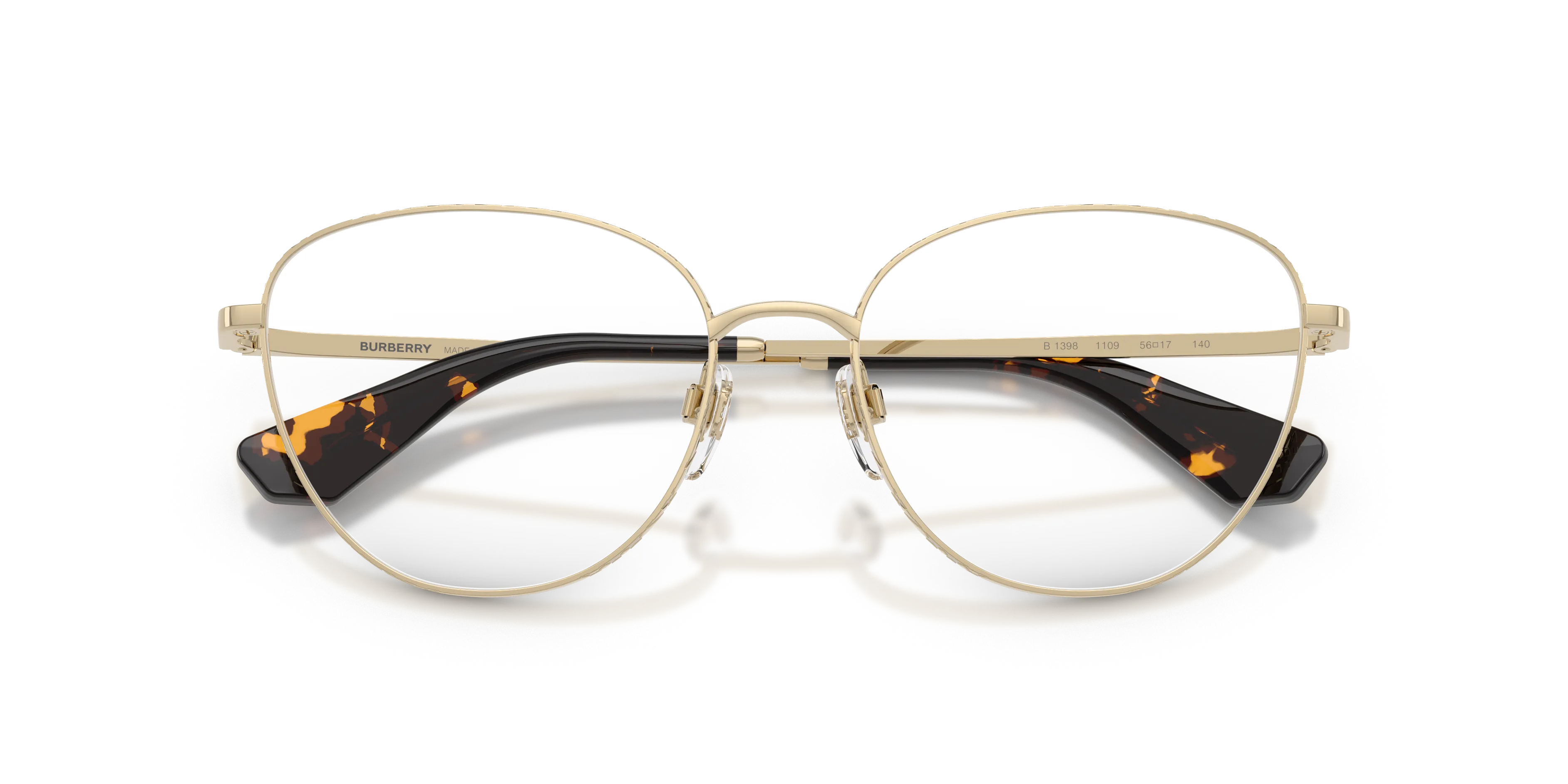 Burberry BE1398 1109 Montature da vista Metallo Oro Trasparente Cat Eye Normale - immagine 2