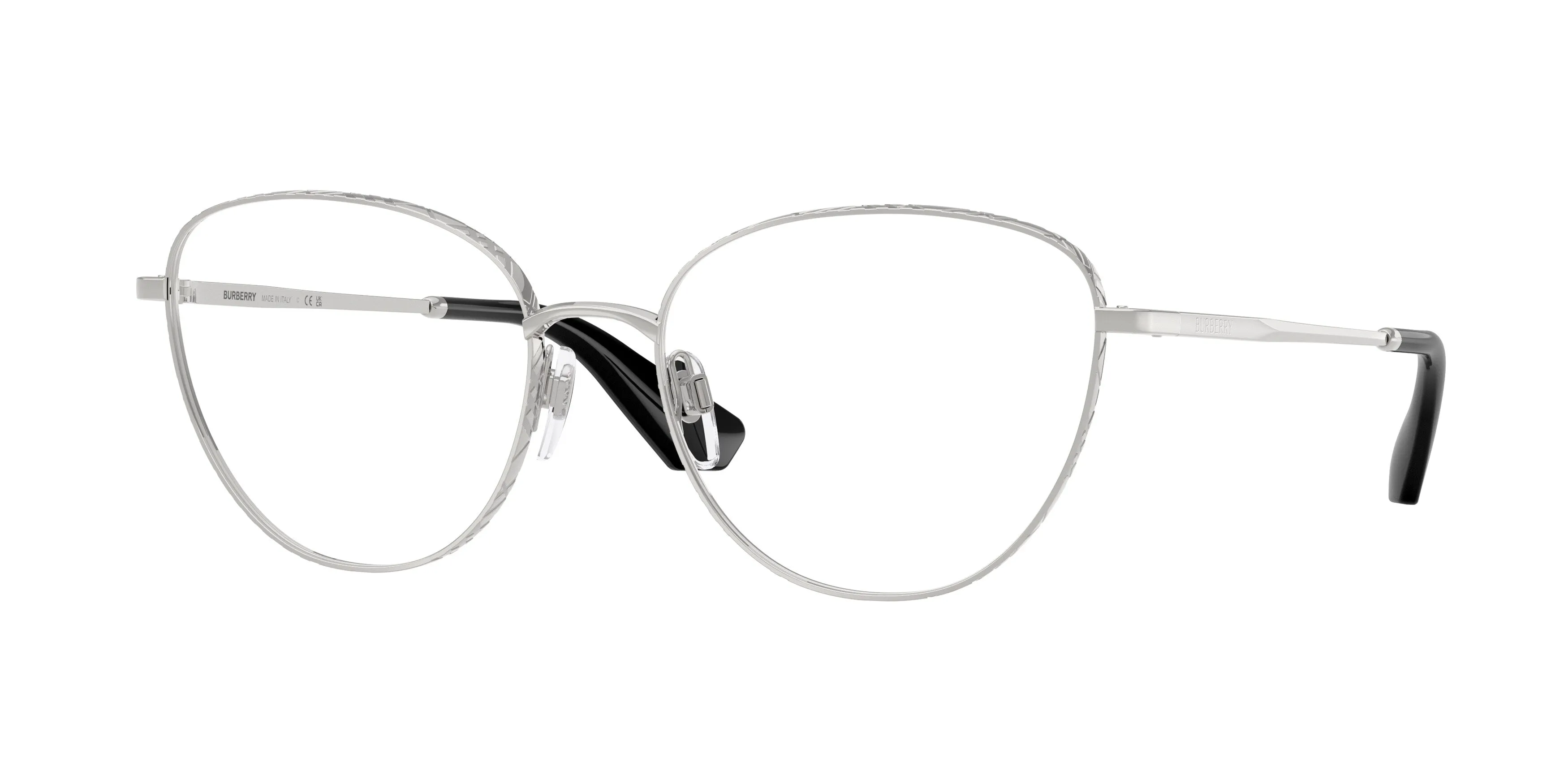 Burberry BE1398 1005 Montature da vista Metallo Argento Trasparente Cat Eye Normale - immagine 1