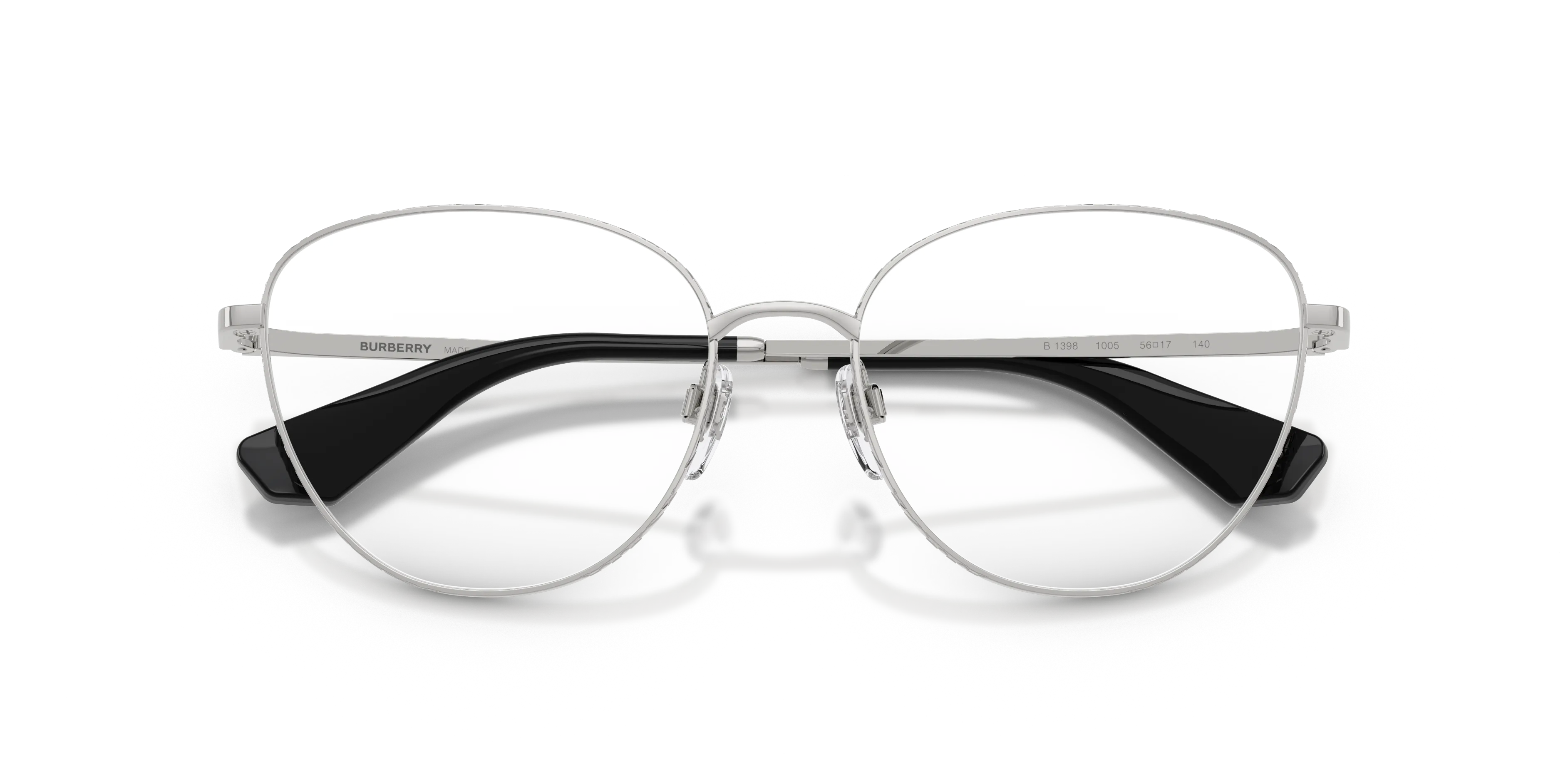 Burberry BE1398 1005 Montature da vista Metallo Argento Trasparente Cat Eye Normale - immagine 2