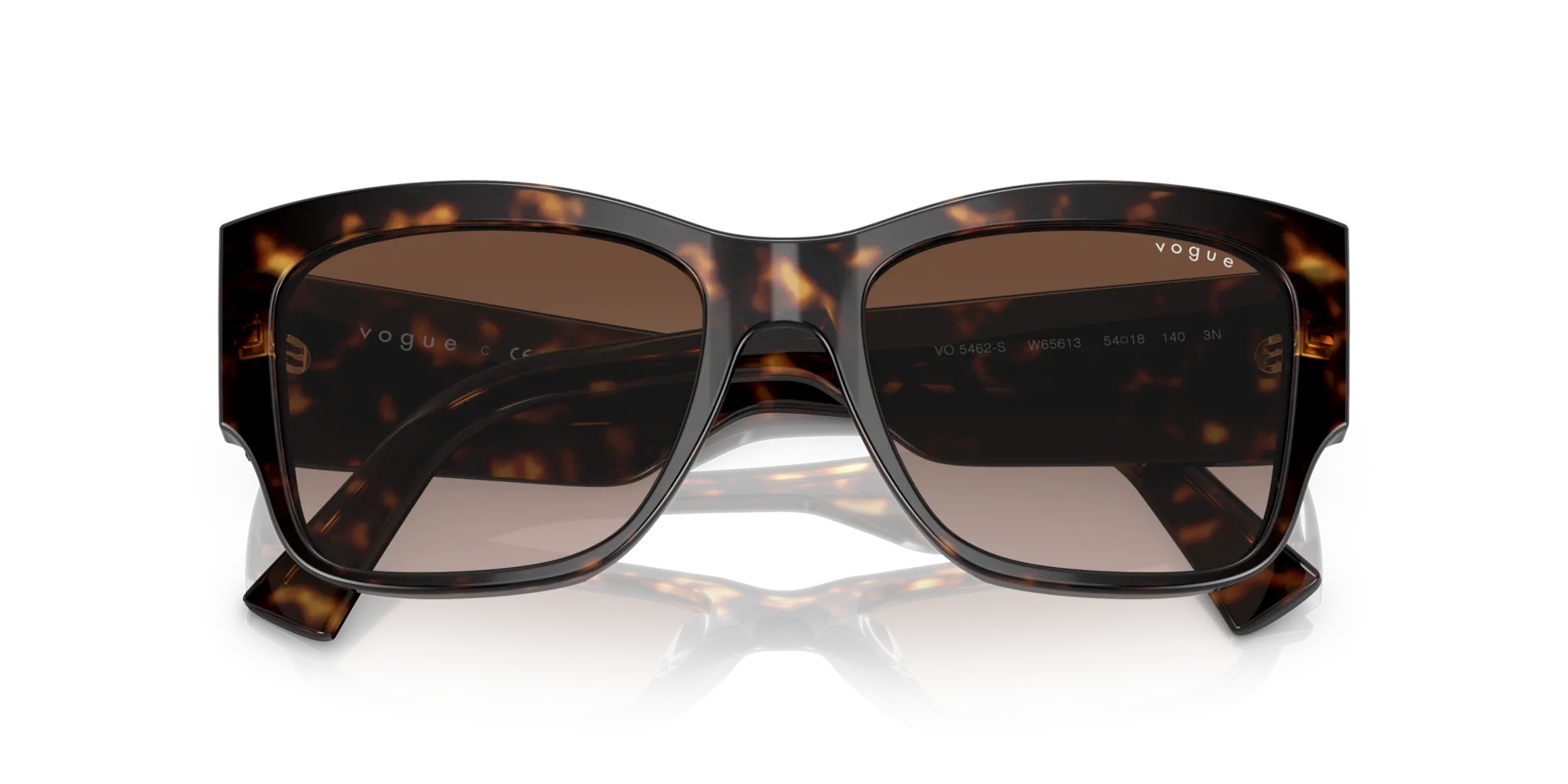 VOGUE EYEWEAR VO5462S W65613 Occhiali da sole Acetato Marrone Marrone Squadrata Normale Sfumato - immagine 2