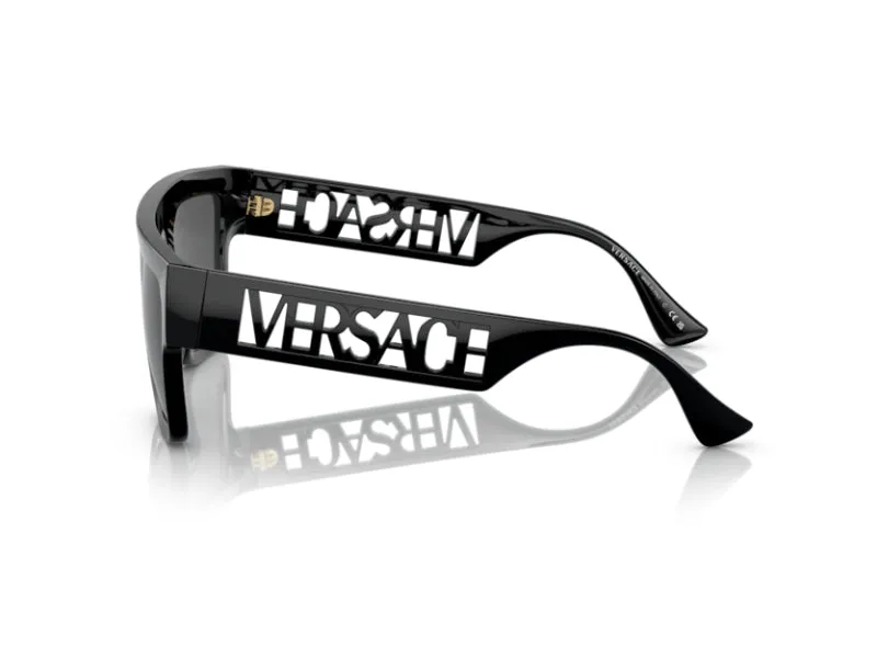 Versace VE4430U GB1/87 Occhiali da sole Iniettato Nero Grigio Squadrata Normale - immagine 4