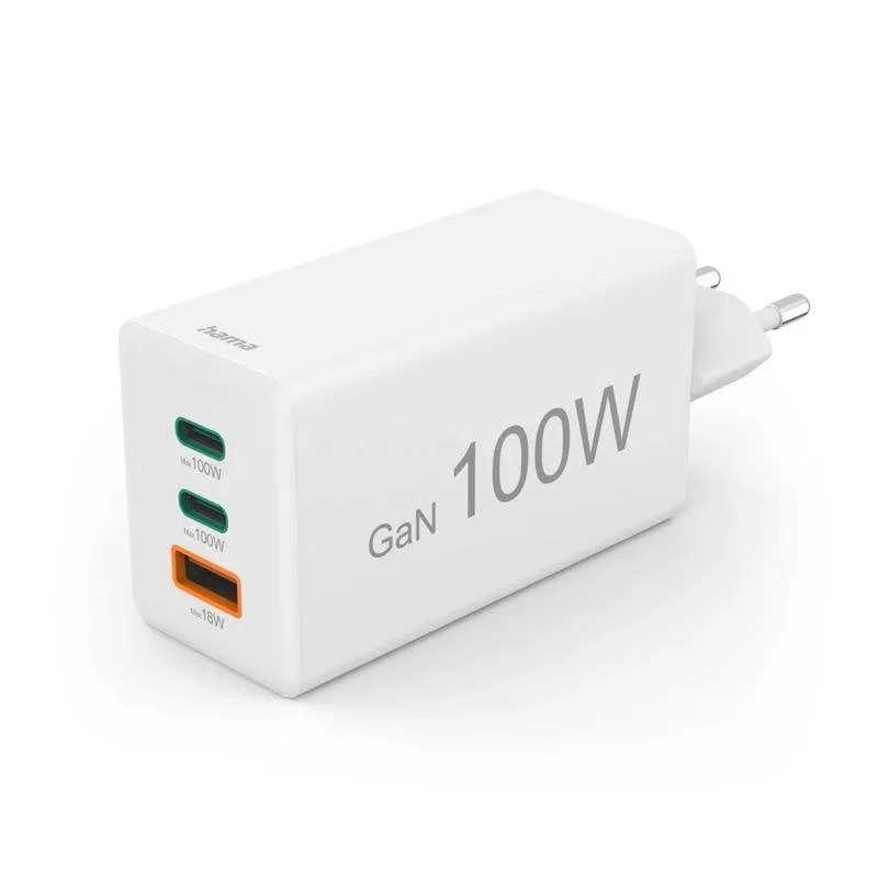 Caricatore Hama 00125140 100W GaN Universale 2xUSB-C 1xUSB-A Bianco - immagine 1