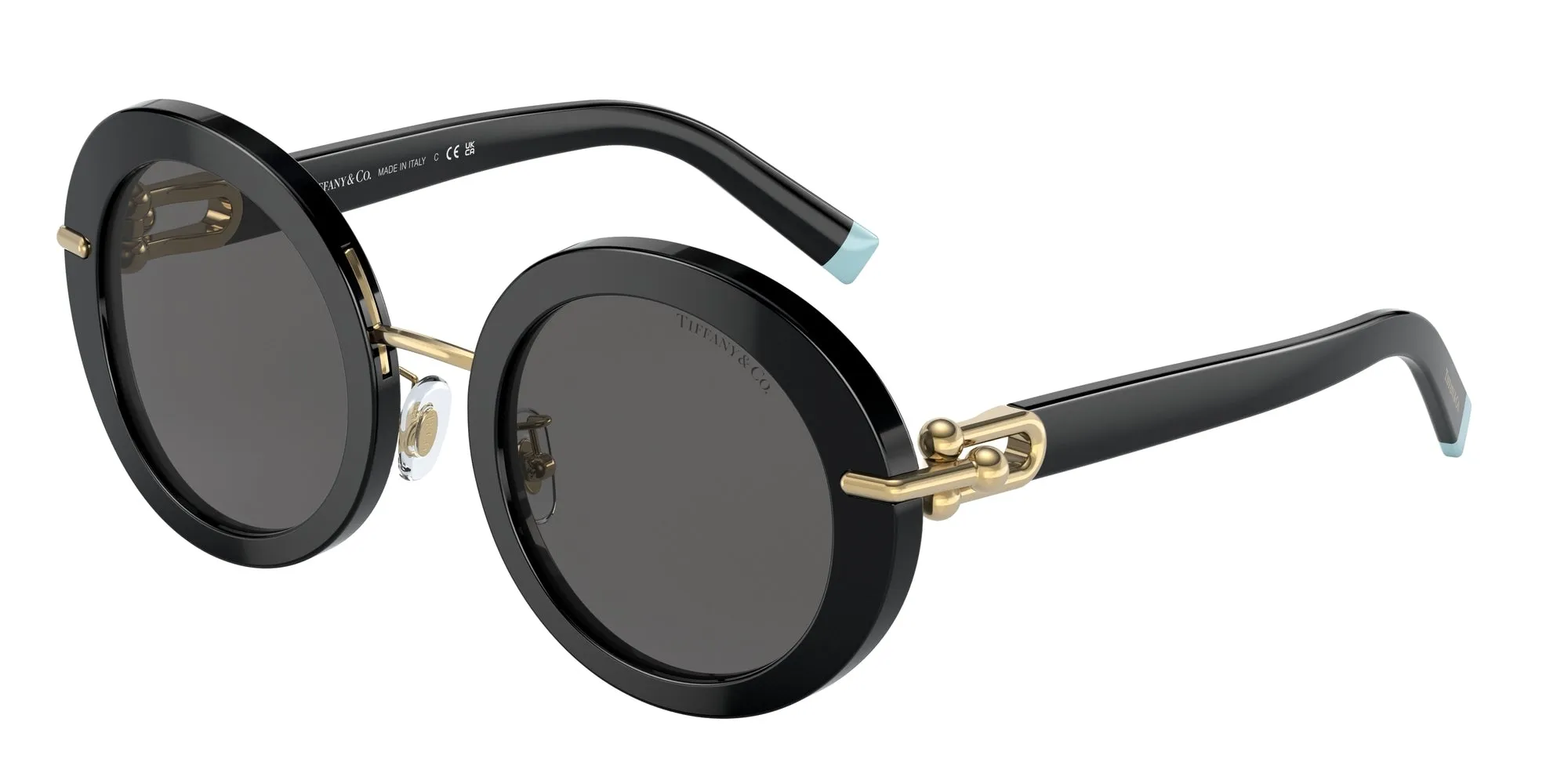 Tiffany TF4201 8001S4 Occhiali da sole Acetato Nero Grigio Rotonda Normale - immagine 1