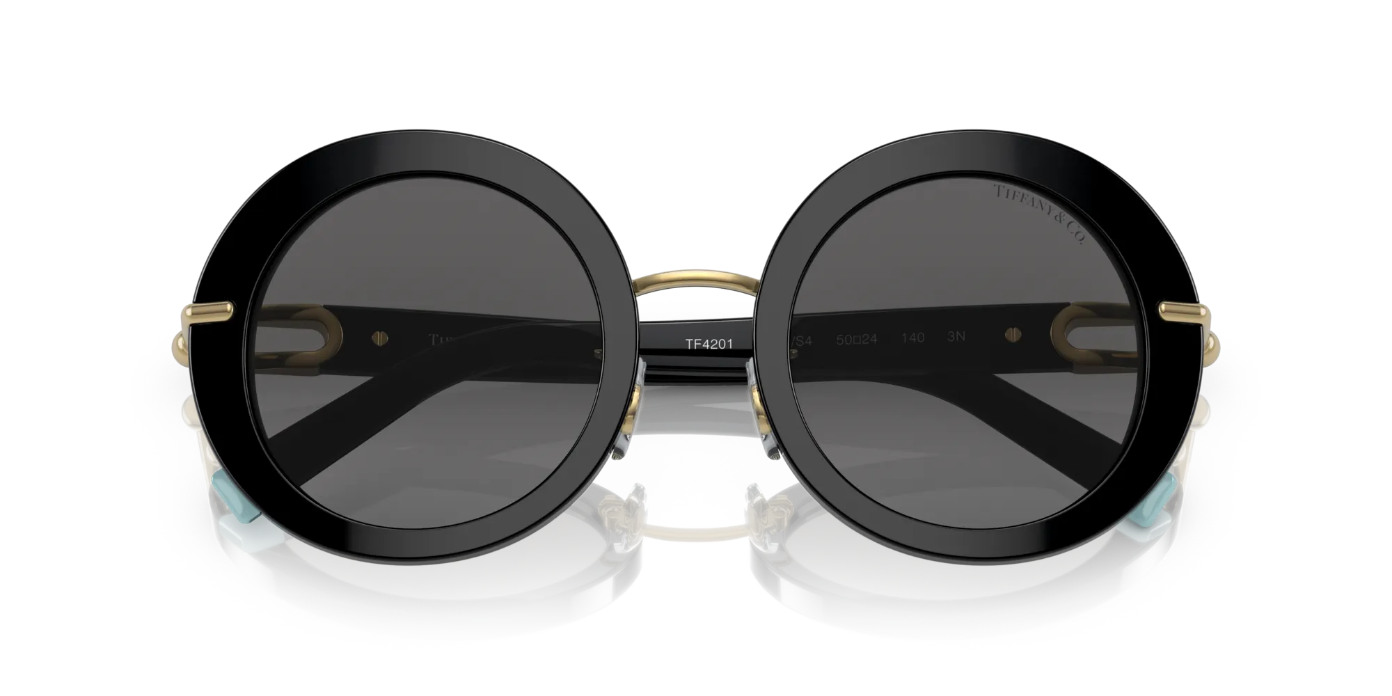 Tiffany TF4201 8001S4 Occhiali da sole Acetato Nero Grigio Rotonda Normale - immagine 2
