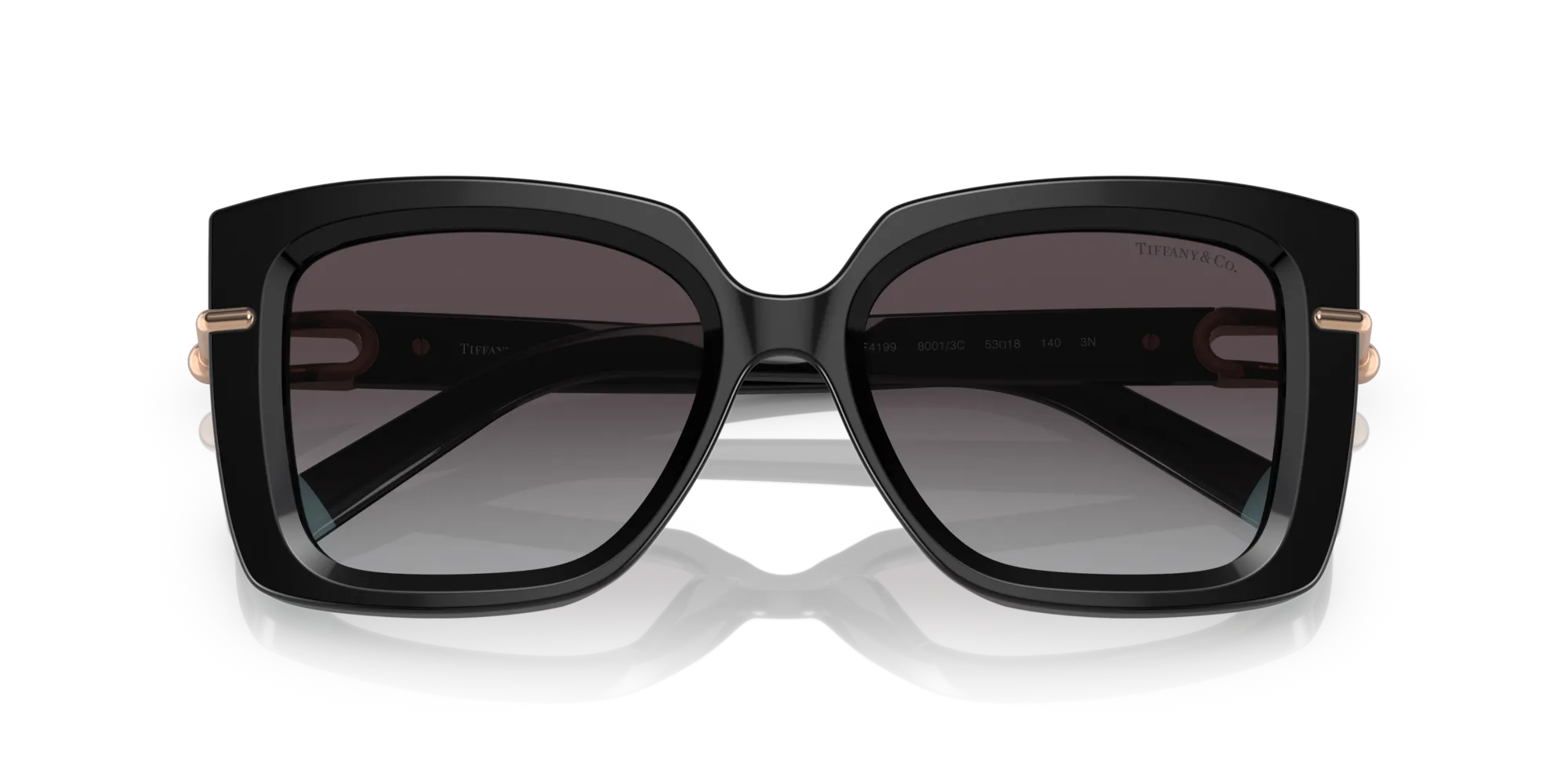 Tiffany TF4199 80013C Occhiali da sole Acetato Nero Grigio Farfalla Normale Sfumato - immagine 2