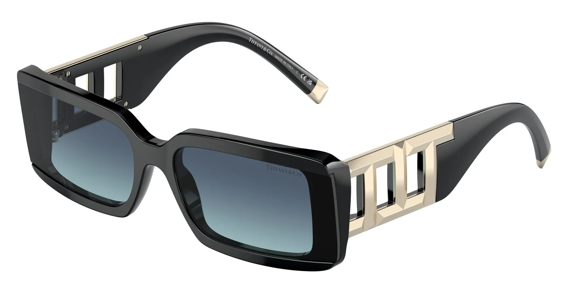 Tiffany TF4197 80019S Occhiali da sole Acetato Nero Blu Squadrata Normale Sfumato - immagine 1