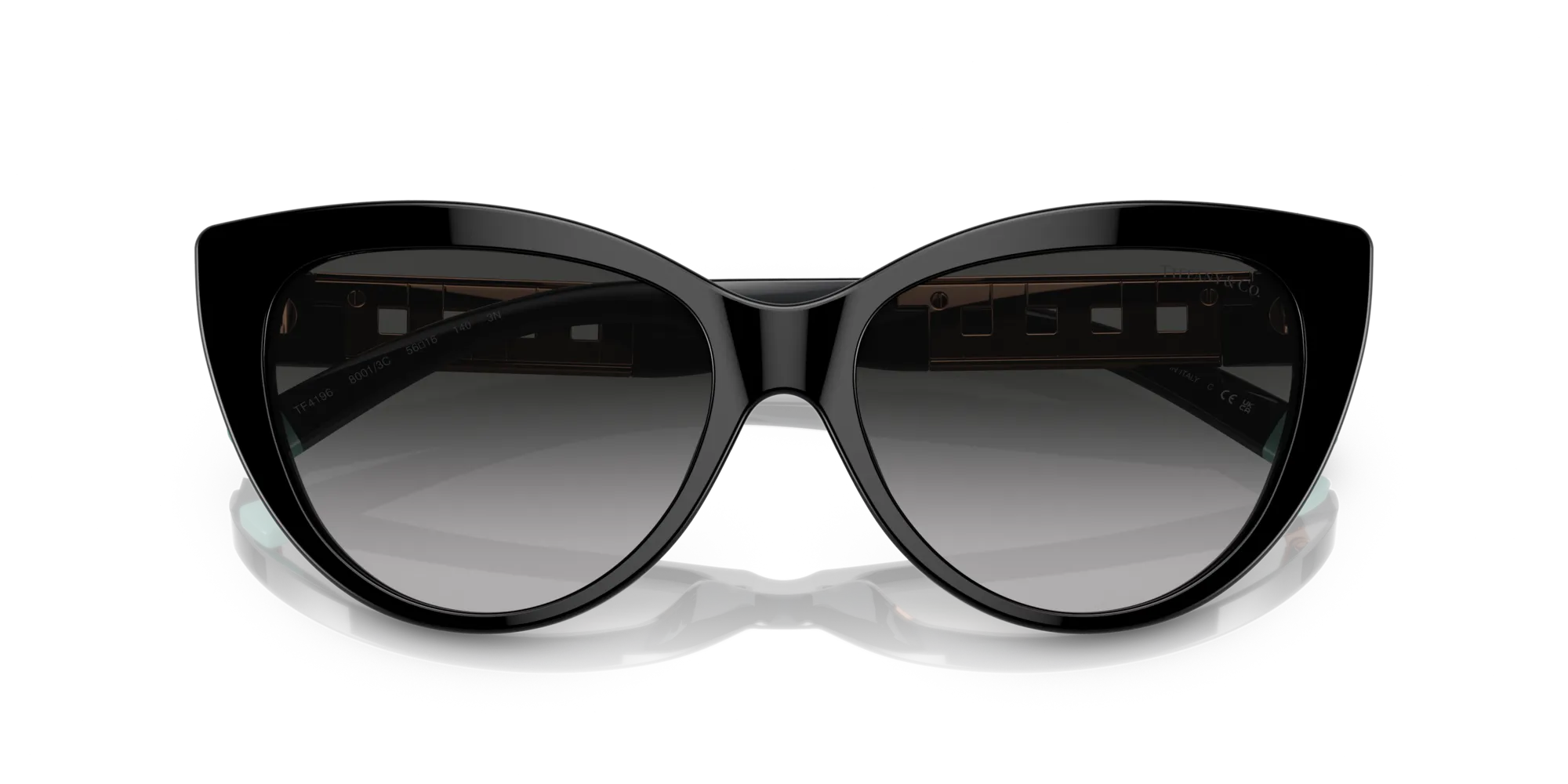 Tiffany TF4196 80013C Occhiali da sole Acetato Nero Grigio Cat Eye Normale Sfumato - immagine 2