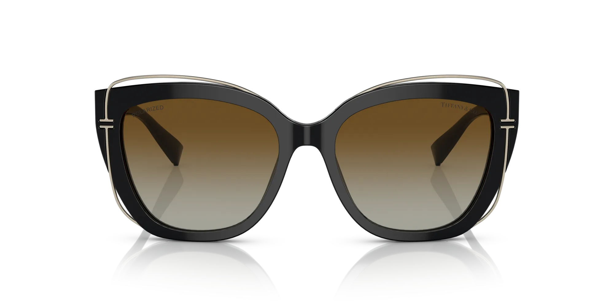 Tiffany TF4148 8364T5 Occhiali da sole Acetato Nero Marrone Cat Eye Polarizzata Sfumato - immagine 3