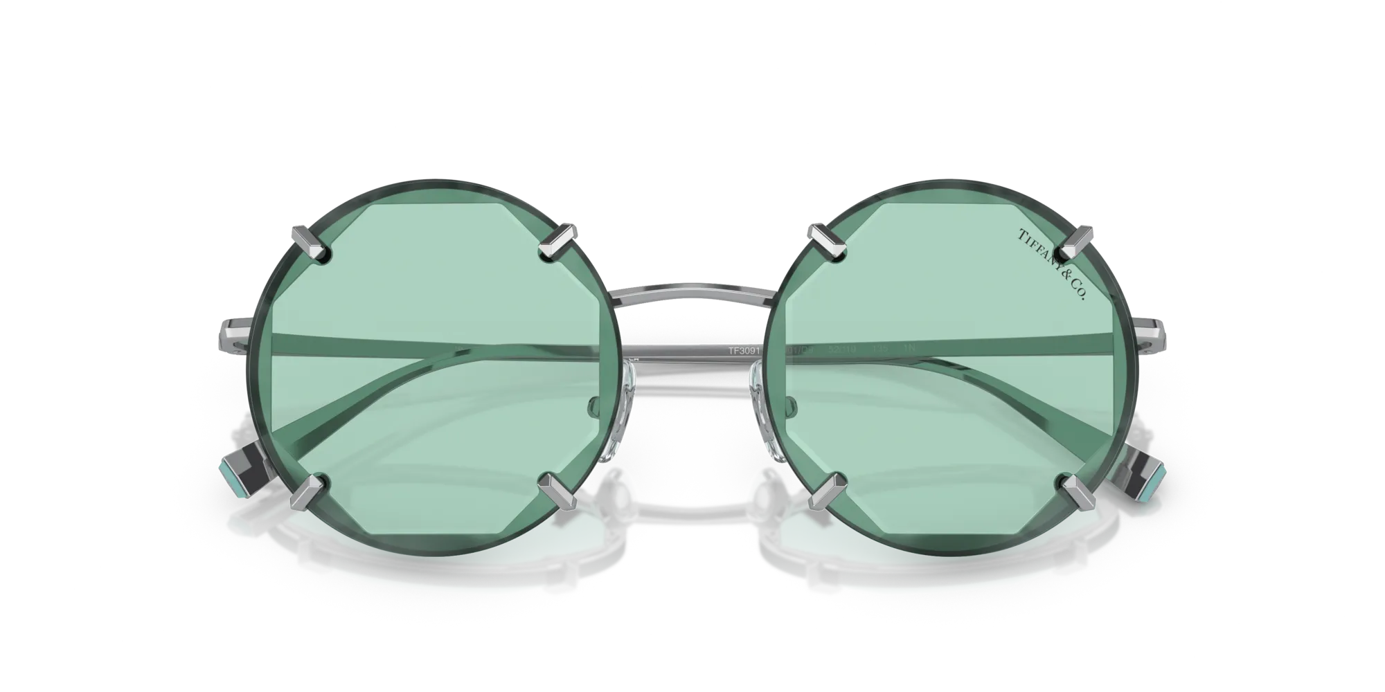 Tiffany TF3091 6001D9 Occhiali da sole Metallo Argento Blu Rotonda Normale - immagine 2