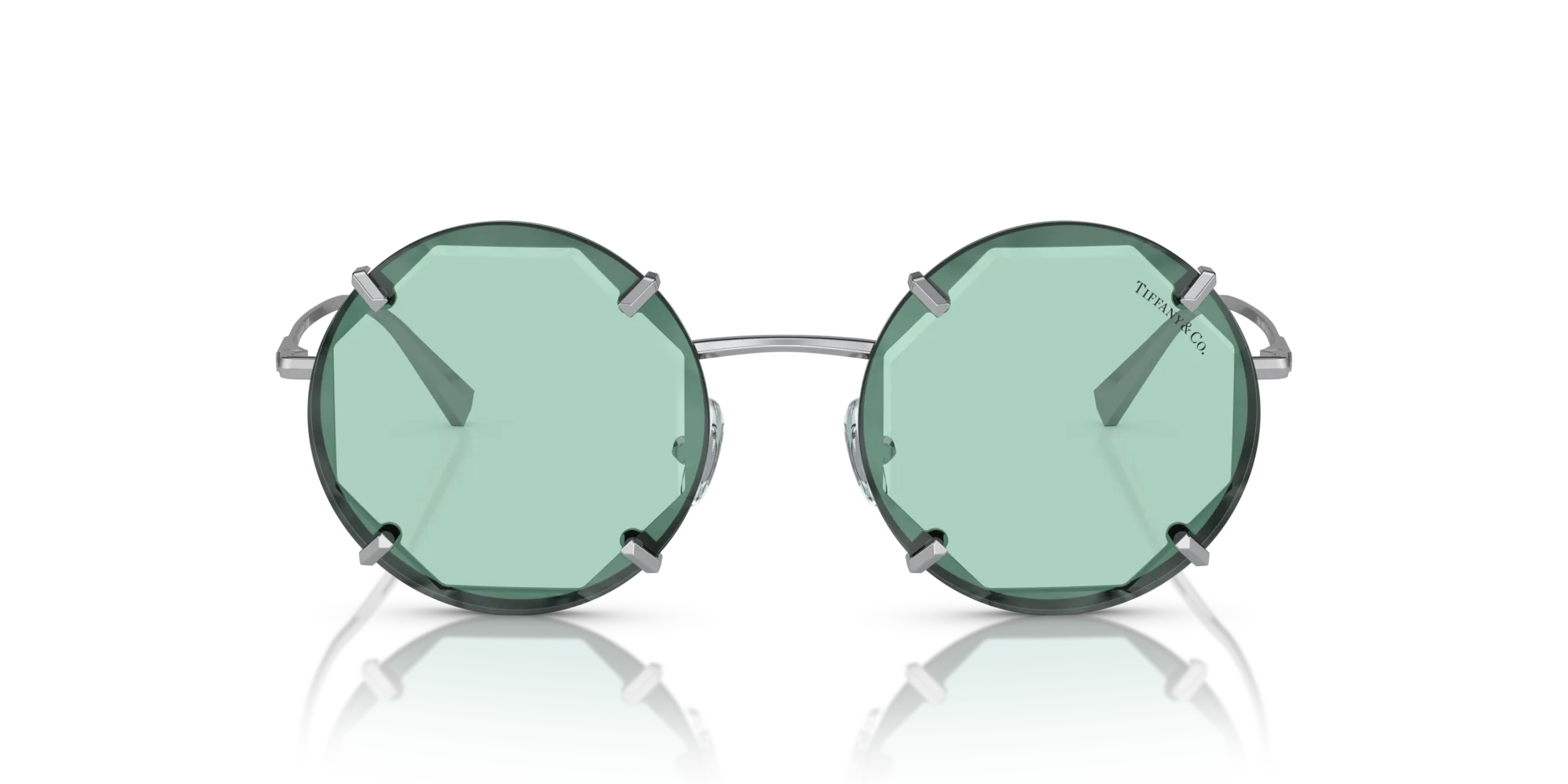Tiffany TF3091 6001D9 Occhiali da sole Metallo Argento Blu Rotonda Normale - immagine 3