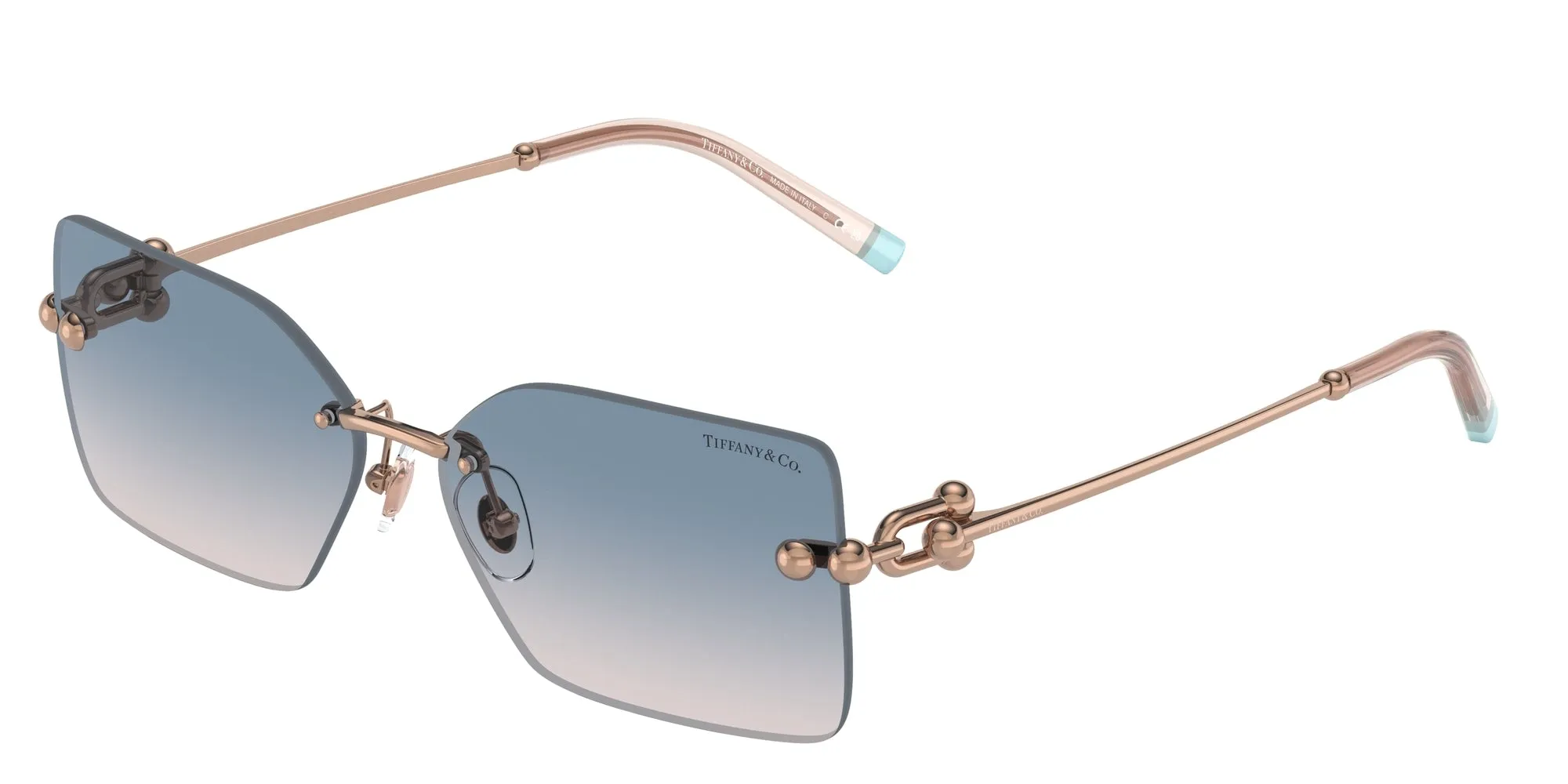Tiffany TF3088 610516 Occhiali da sole Metallo Rosso Marrone Squadrata Normale Sfumato - immagine 1