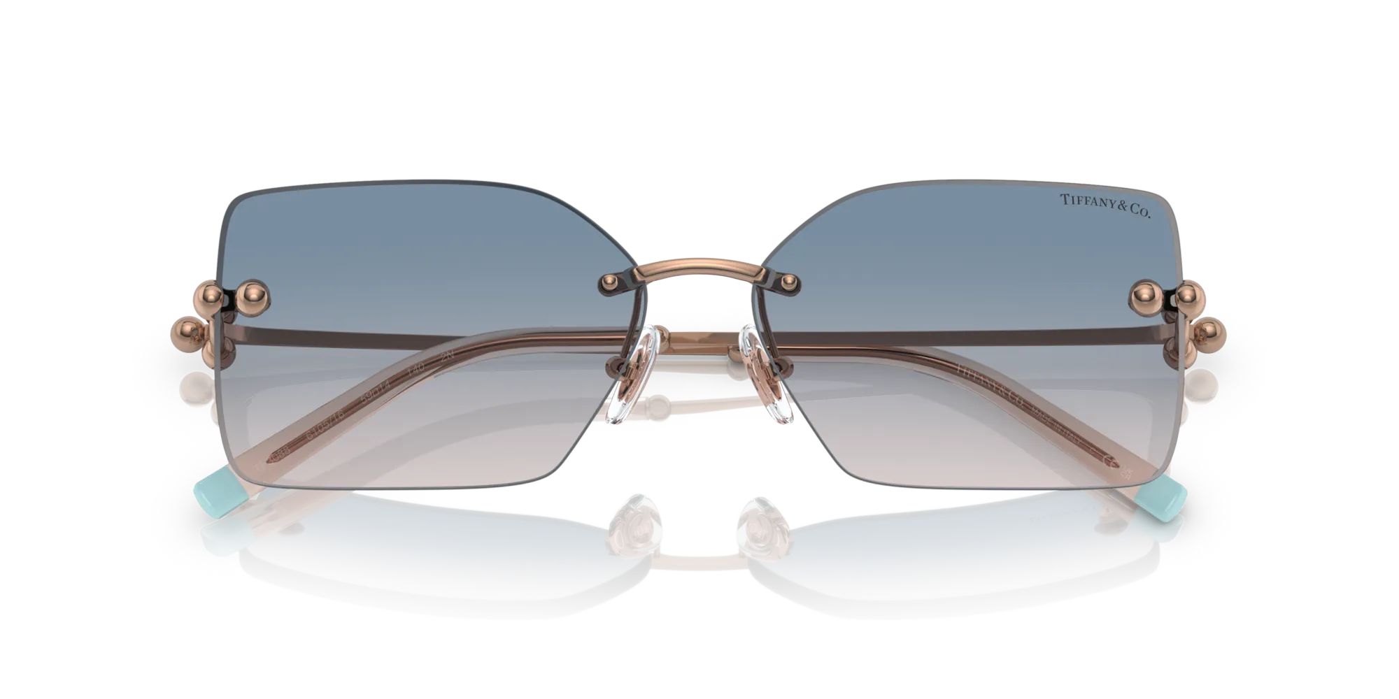 Tiffany TF3088 610516 Occhiali da sole Metallo Rosso Marrone Squadrata Normale Sfumato - immagine 2
