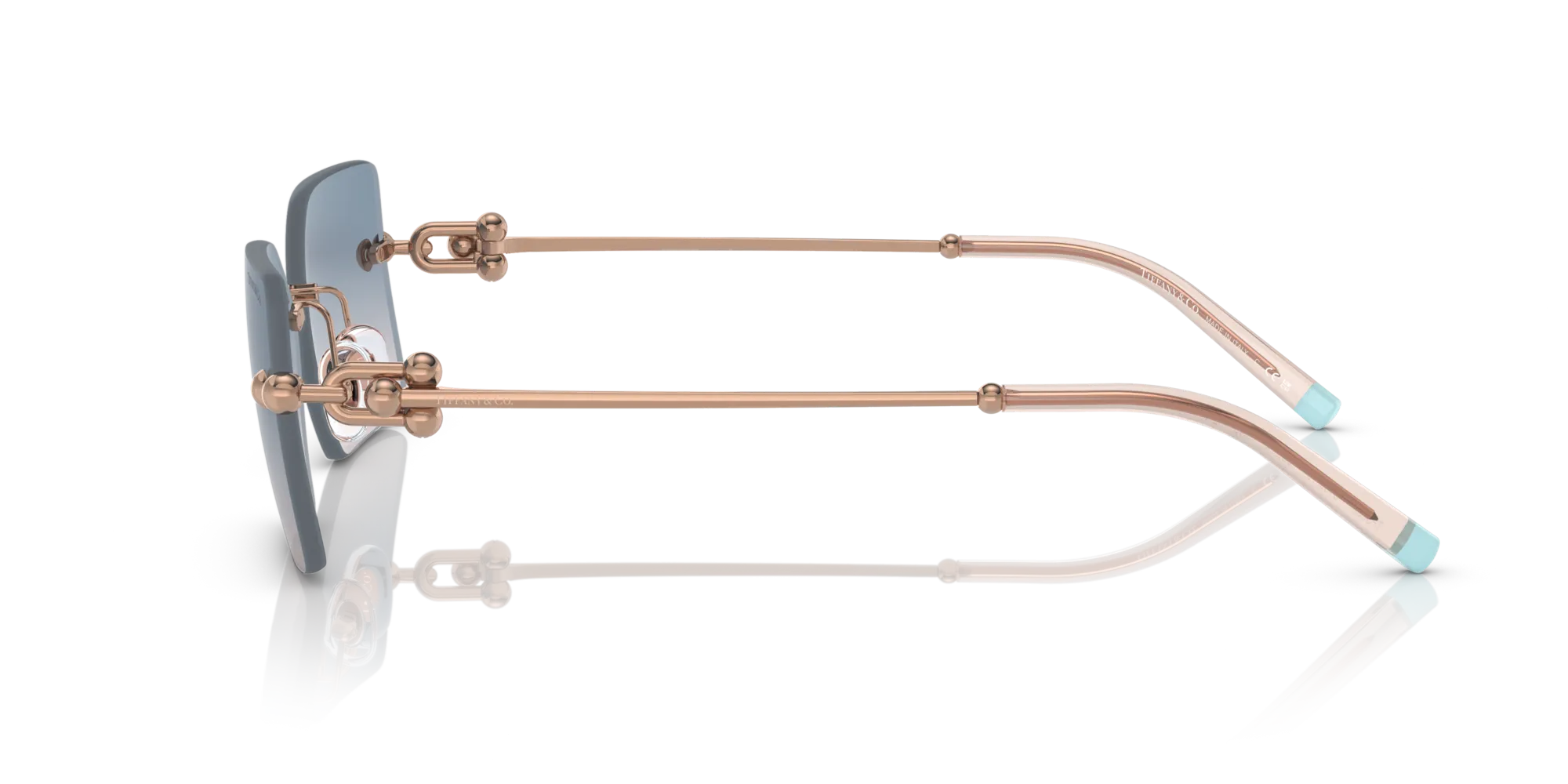 Tiffany TF3088 610516 Occhiali da sole Metallo Rosso Marrone Squadrata Normale Sfumato - immagine 4