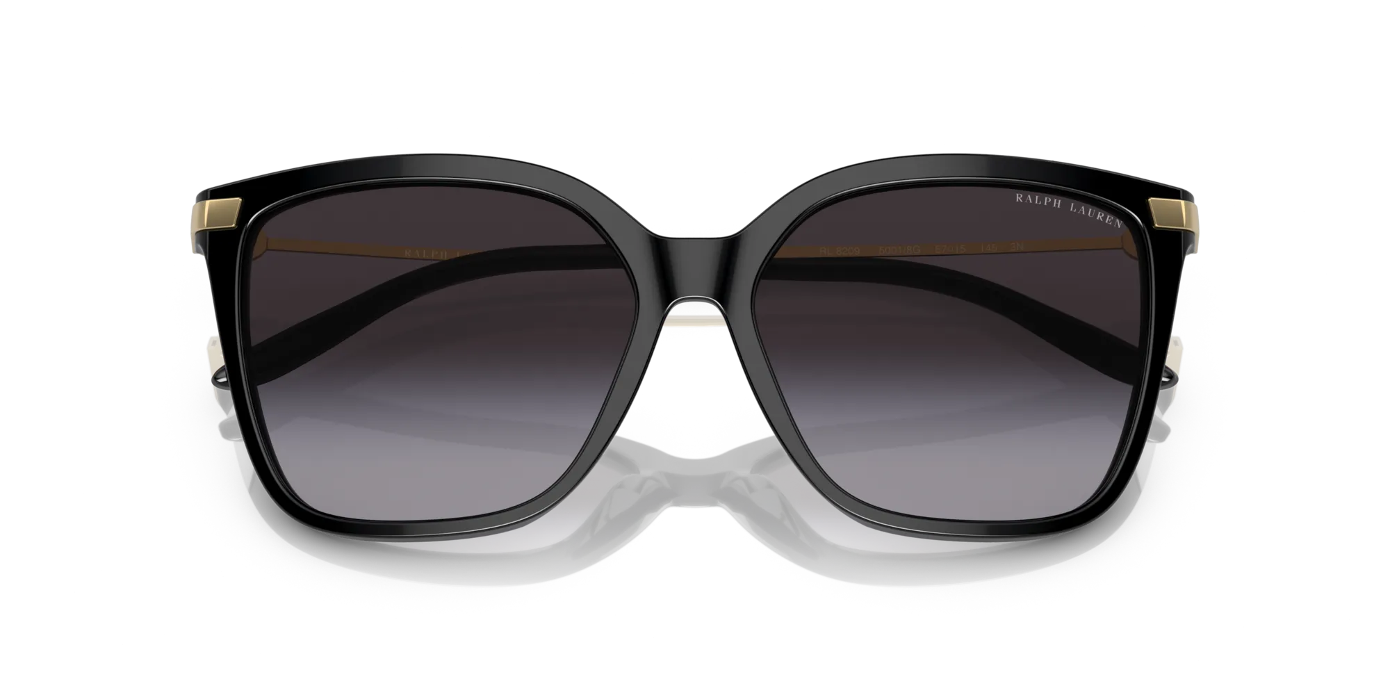 Ralph Lauren RL8209 THE JACQUIE 50018G Occhiali da sole Acetato Nero Grigio Geometrica Normale Sfumato - immagine 2