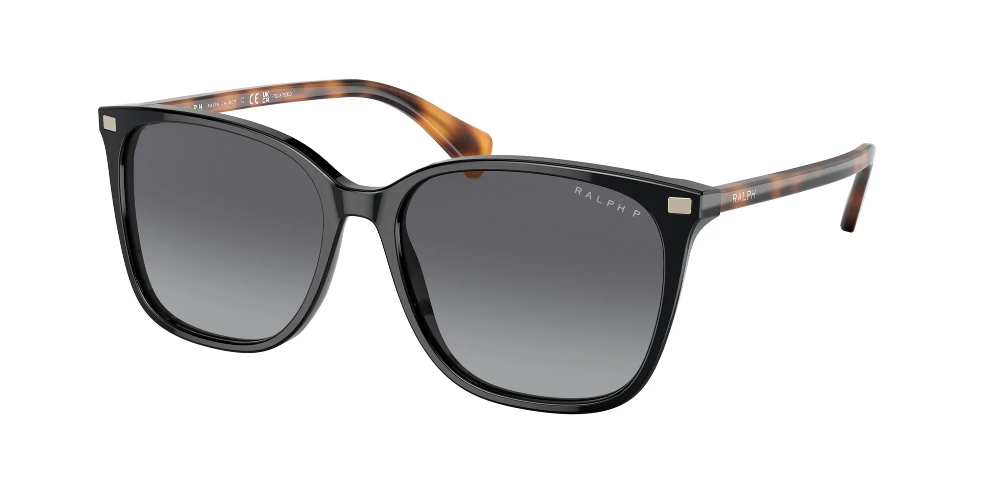 Ralph Lauren RA5293 VVCV 6037T3 Occhiali da sole Acetato Nero Marrone Squadrata Polarizzata Sfumato - immagine 1