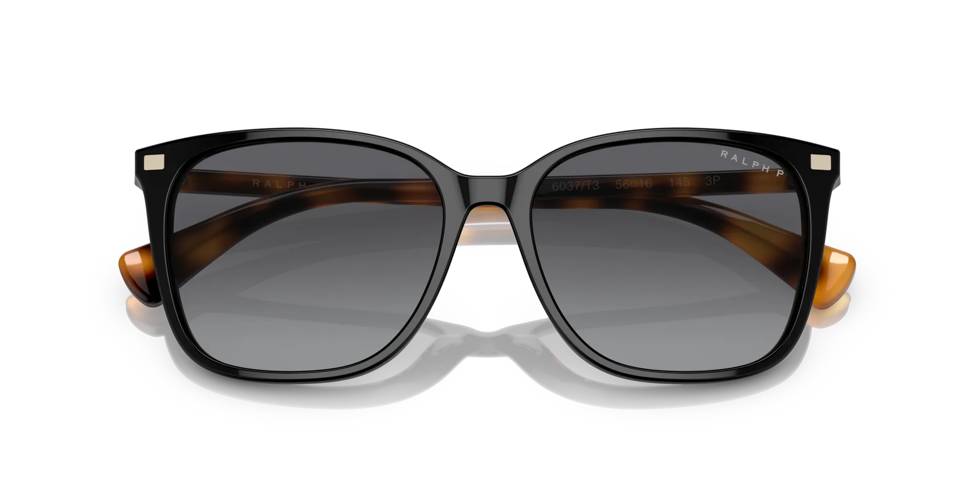 Ralph Lauren RA5293 VVCV 6037T3 Occhiali da sole Acetato Nero Marrone Squadrata Polarizzata Sfumato - immagine 2