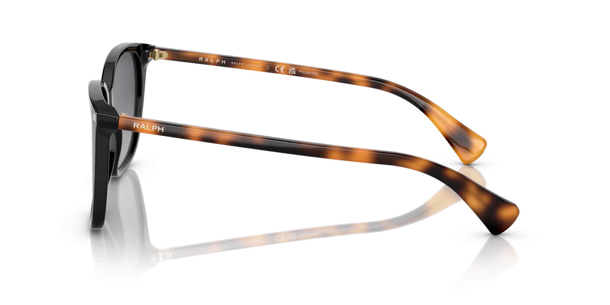 Ralph Lauren RA5293 VVCV 6037T3 Occhiali da sole Acetato Nero Marrone Squadrata Polarizzata Sfumato - immagine 4