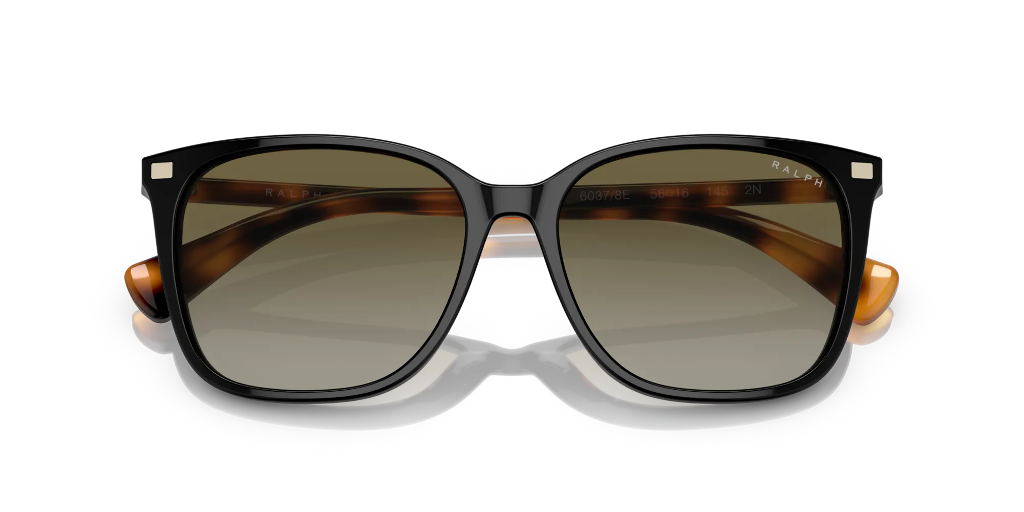 Ralph Lauren RA5293 VVCV 60378E Occhiali da sole Acetato Nero Verde Squadrata Normale Sfumato - immagine 2
