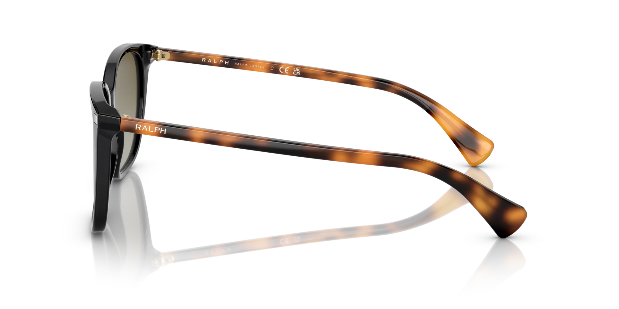 Ralph Lauren RA5293 VVCV 60378E Occhiali da sole Acetato Nero Verde Squadrata Normale Sfumato - immagine 4