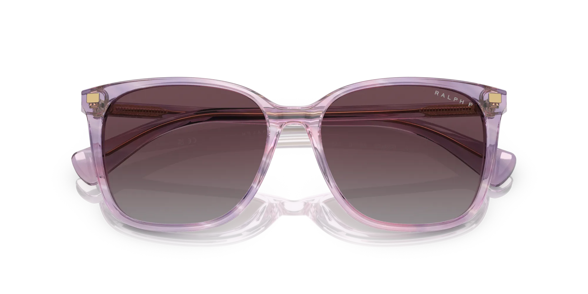 Ralph Lauren RA5293 VVCV 603662 Occhiali da sole Acetato Viola Viola Squadrata Polarizzata Sfumato - immagine 2