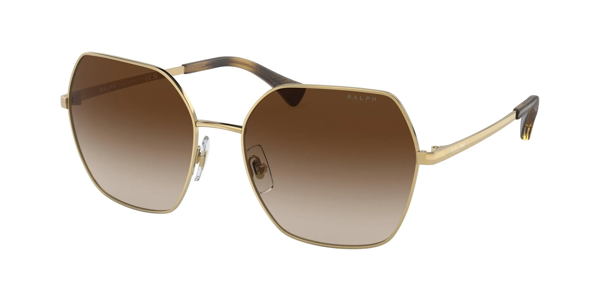 Ralph Lauren RA4138 900413 Occhiali da sole Metallo Oro Marrone Squadrata Normale Sfumato - immagine 1