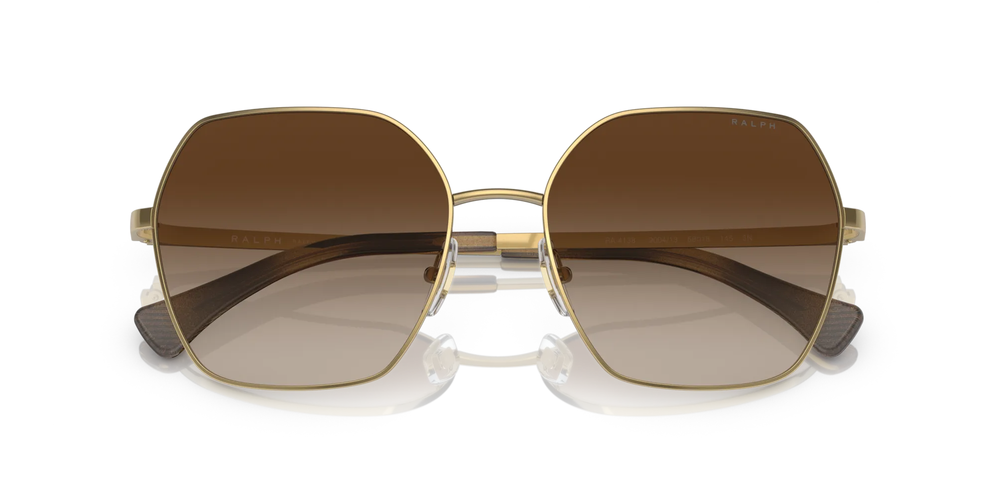Ralph Lauren RA4138 900413 Occhiali da sole Metallo Oro Marrone Squadrata Normale Sfumato - immagine 2