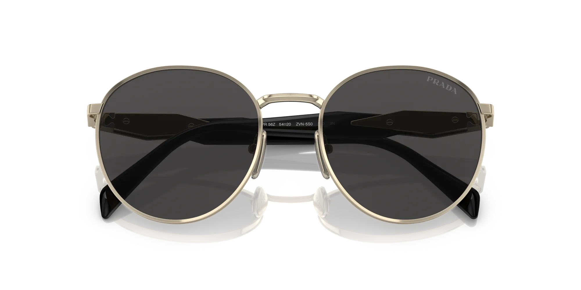 Prada PR 56ZS ZVN5S0 Occhiali da sole Metallo Oro Grigio Rotonda Normale - immagine 2