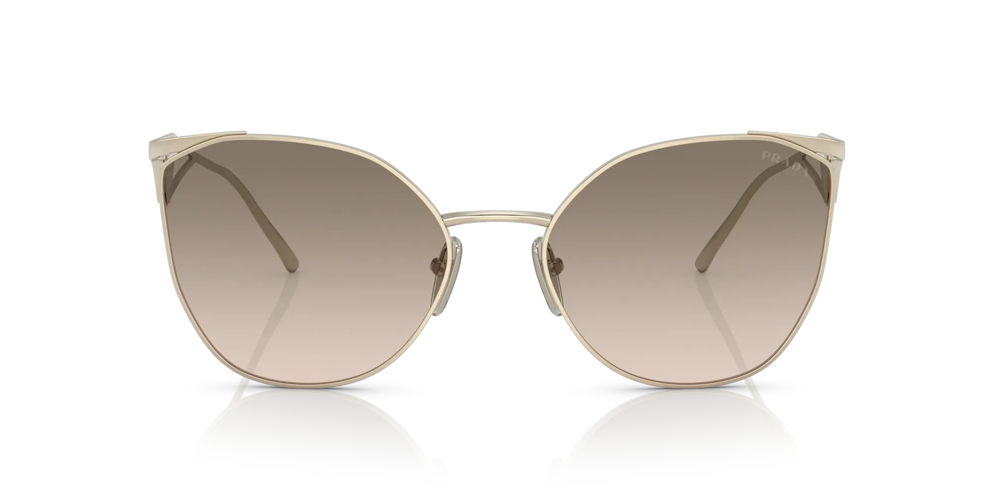 Prada PR 50ZS ZVN3D0 Occhiali da sole Metallo Oro Marrone Geometrica Normale Sfumato - immagine 3