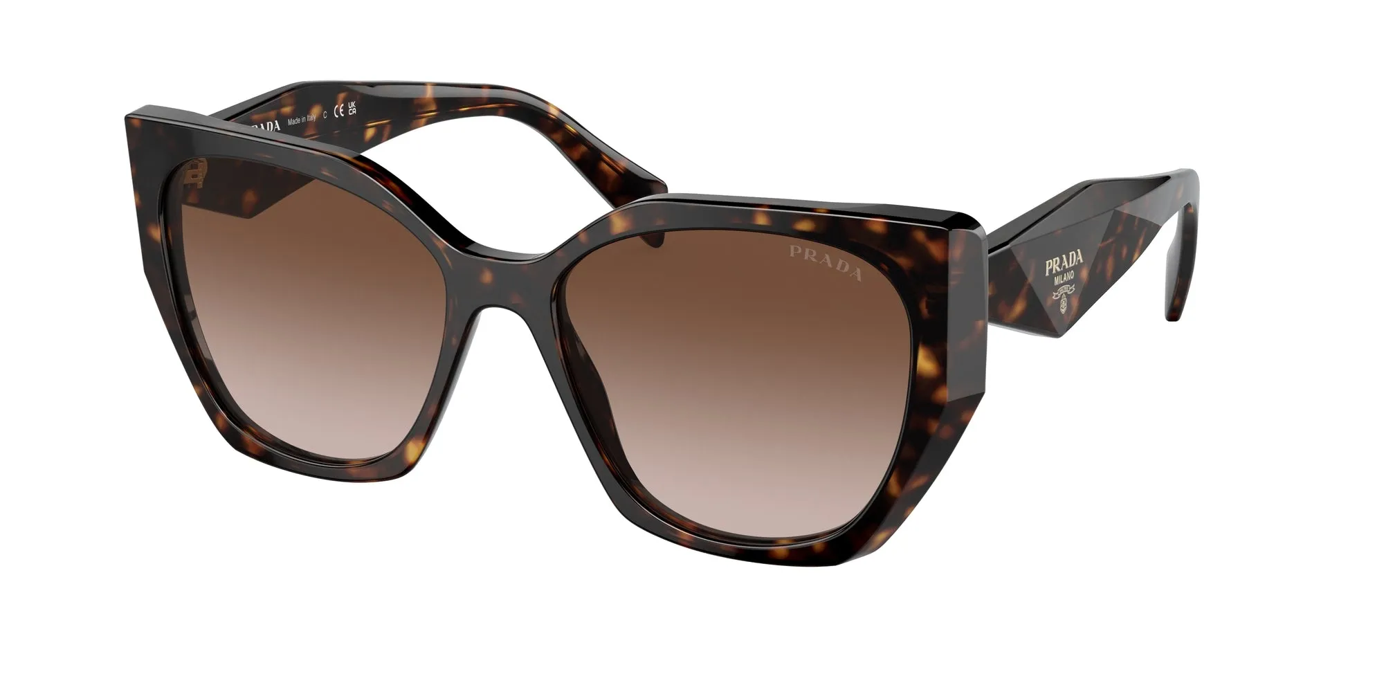 Prada PR 19ZS 2AU6S1 Occhiali da sole Acetato Tartaruga Marrone Pillow Normale Sfumato - immagine 1