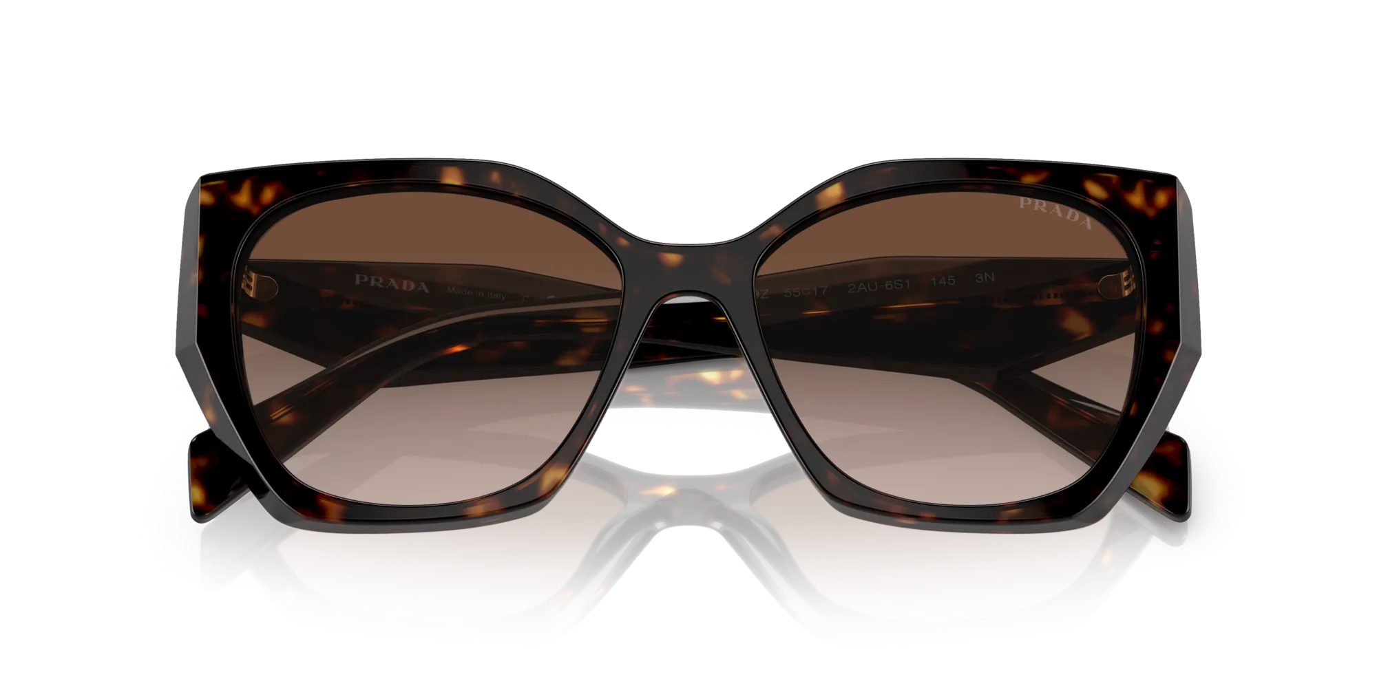Prada PR 19ZS 2AU6S1 Occhiali da sole Acetato Tartaruga Marrone Pillow Normale Sfumato - immagine 2