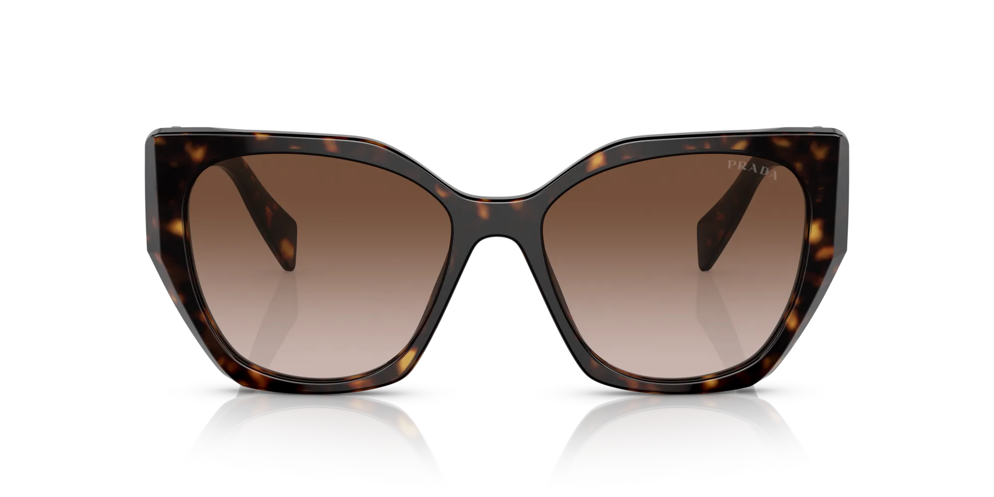 Prada PR 19ZS 2AU6S1 Occhiali da sole Acetato Tartaruga Marrone Pillow Normale Sfumato - immagine 3
