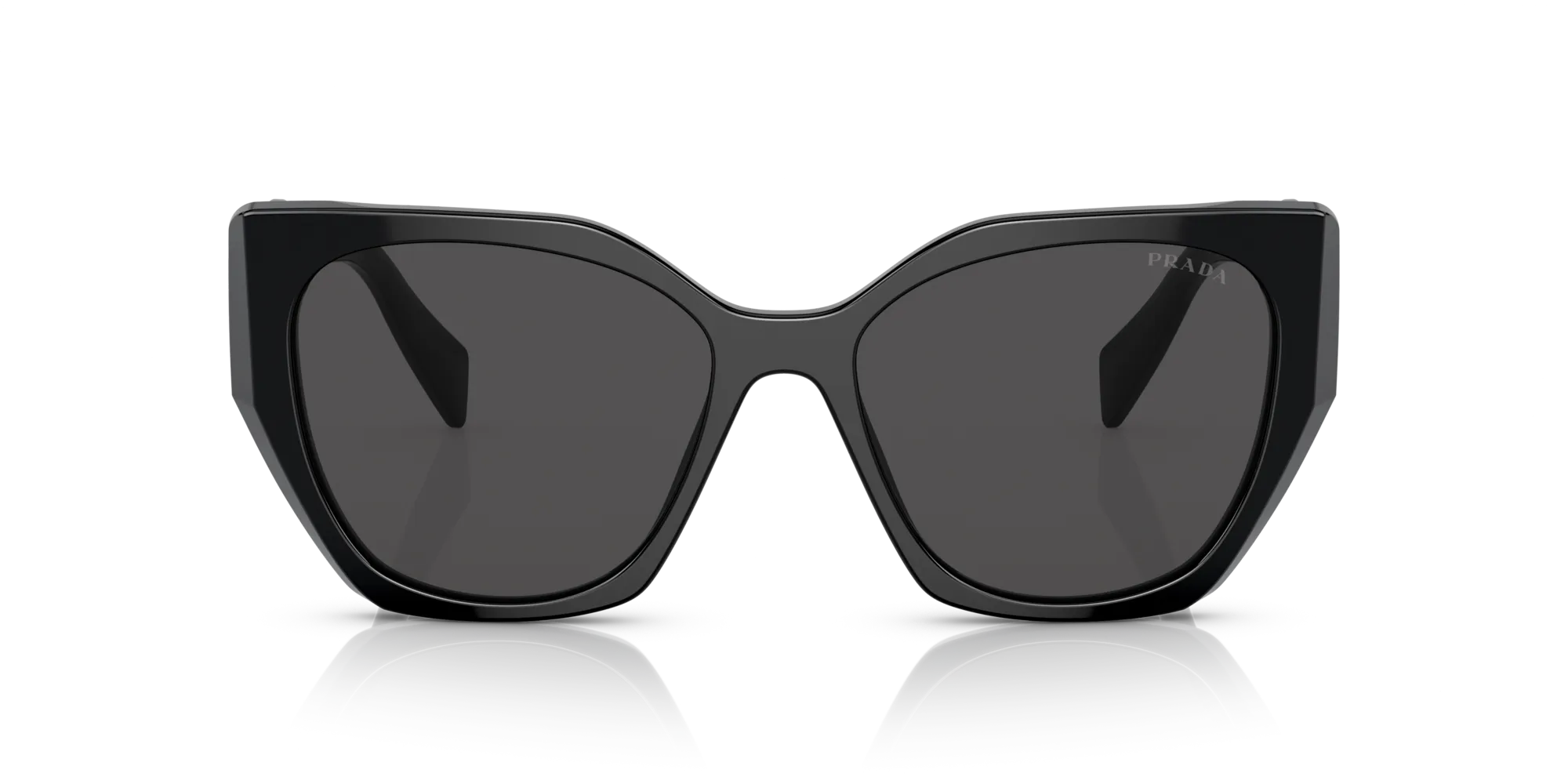 Prada PR 19ZS 1AB5S0 Occhiali da sole Acetato Nero Grigio Pillow Normale - immagine 3