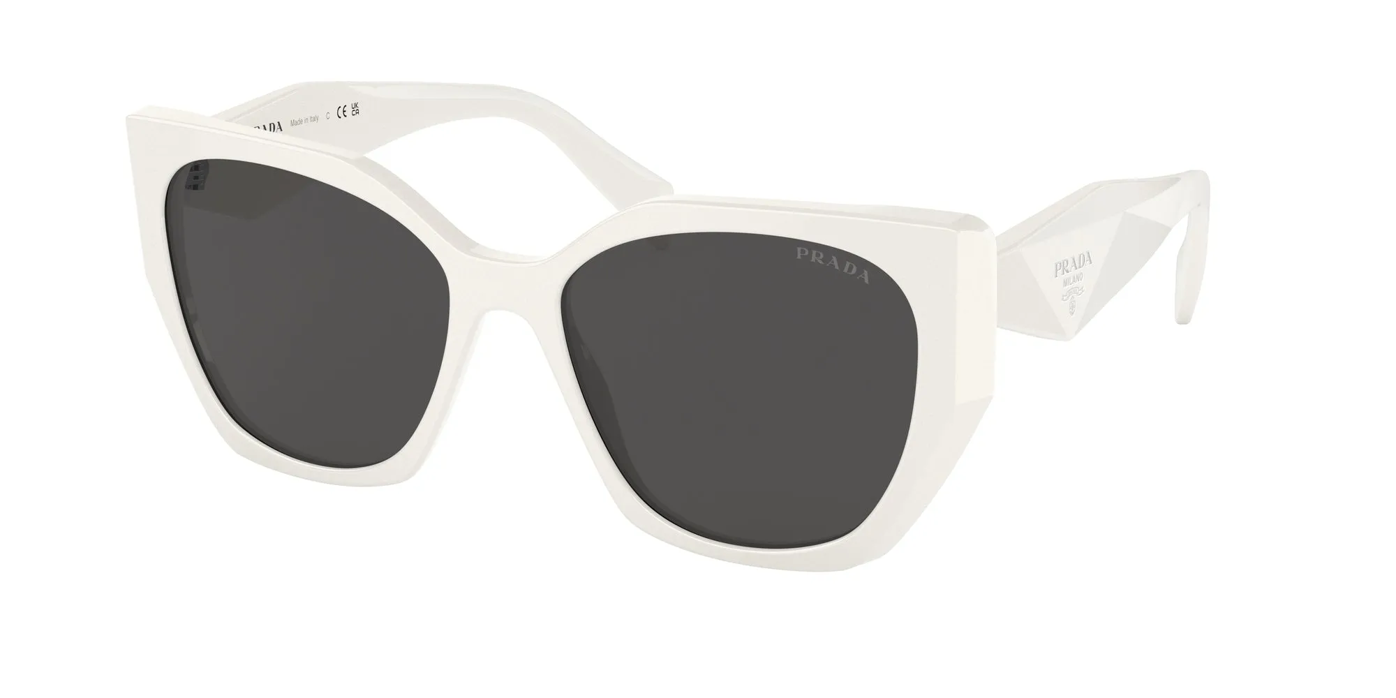 Prada PR 19ZS 1425S0 Occhiali da sole Acetato Bianco Grigio Pillow Normale - immagine 1