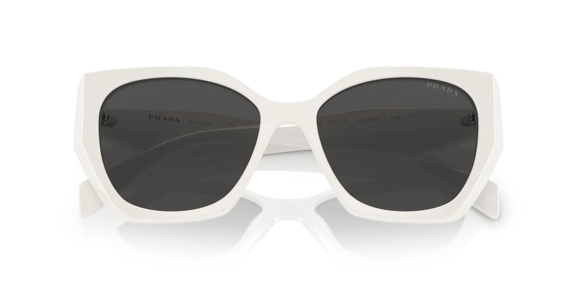 Prada PR 19ZS 1425S0 Occhiali da sole Acetato Bianco Grigio Pillow Normale - immagine 2