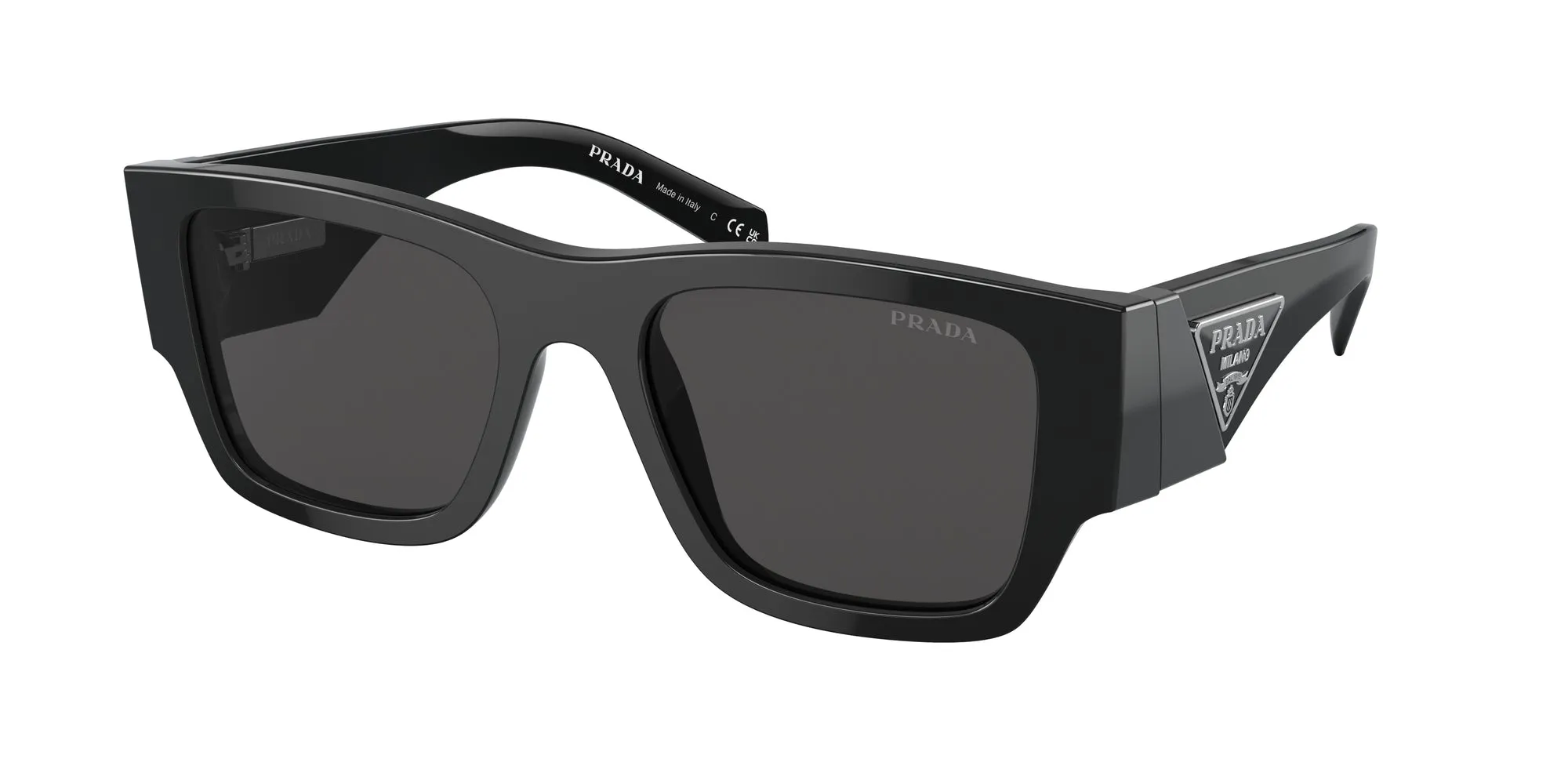 Prada PR 10ZS 1AB5S0 Occhiali da sole Acetato Nero Grigio Pillow Normale - immagine 1
